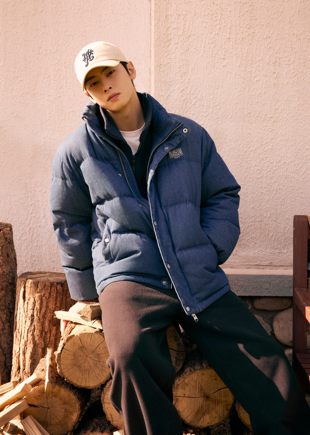 CLASSIC LOGO DENIM DOWN JACKET