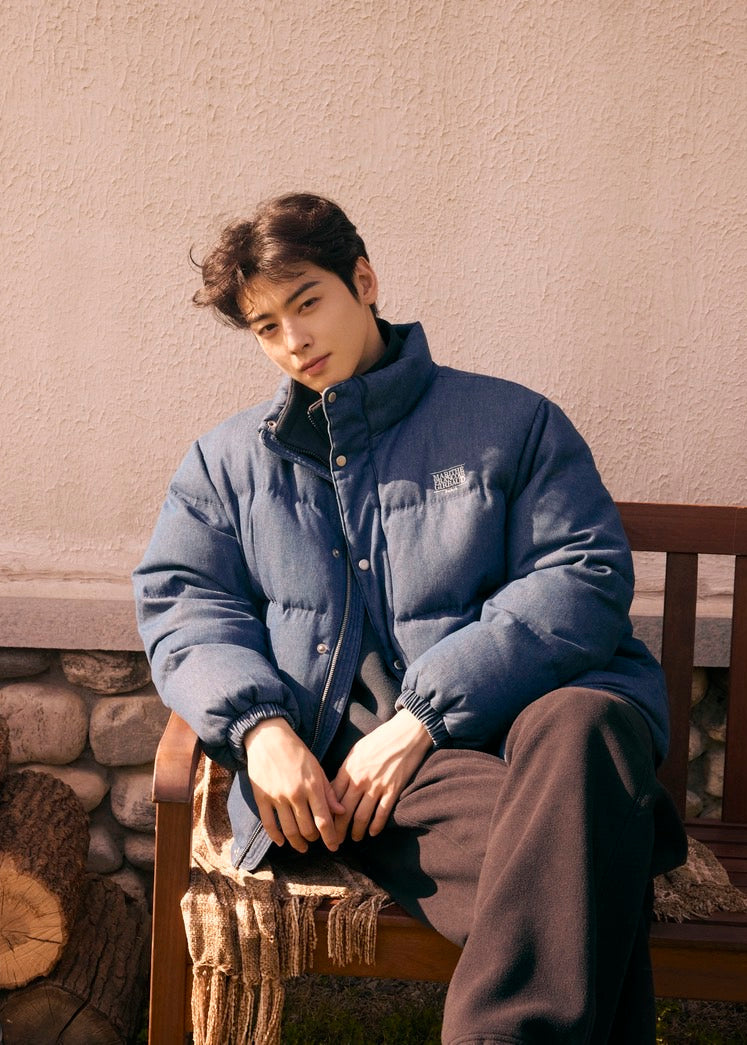 CLASSIC LOGO DENIM DOWN JACKET