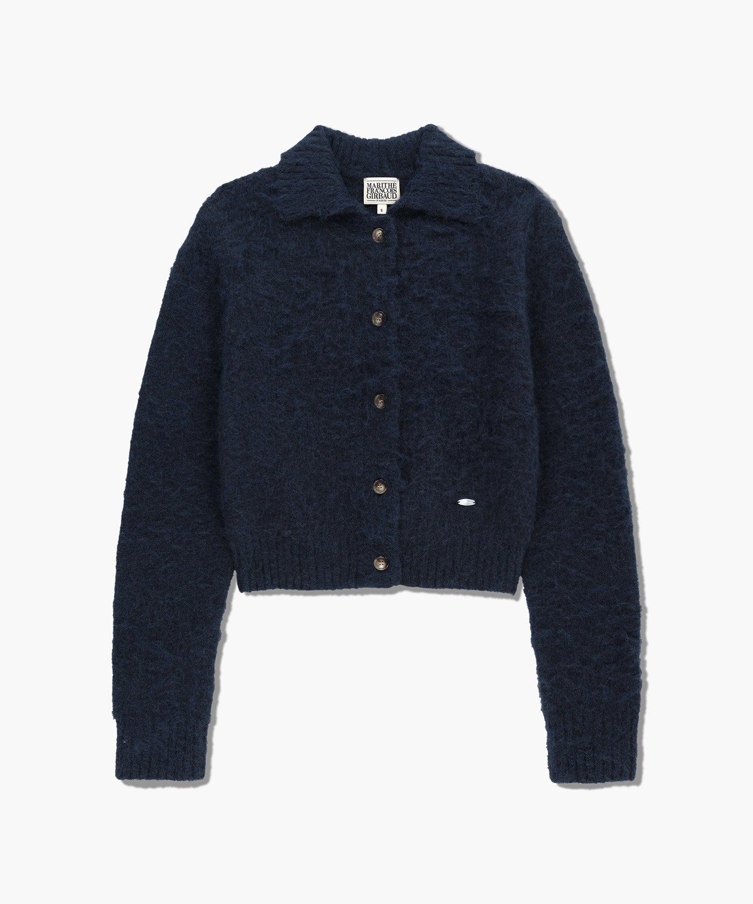 W HAIRY COLLAR CARDIGAN