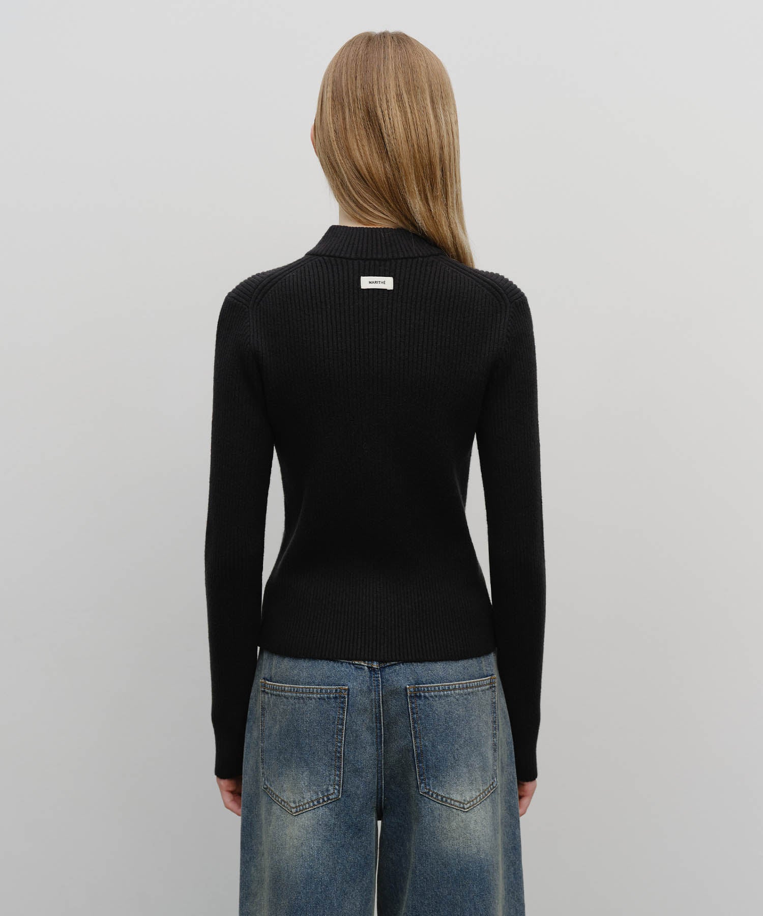 W TWO WAY HIGH NECK ZIPUP CARDIGAN