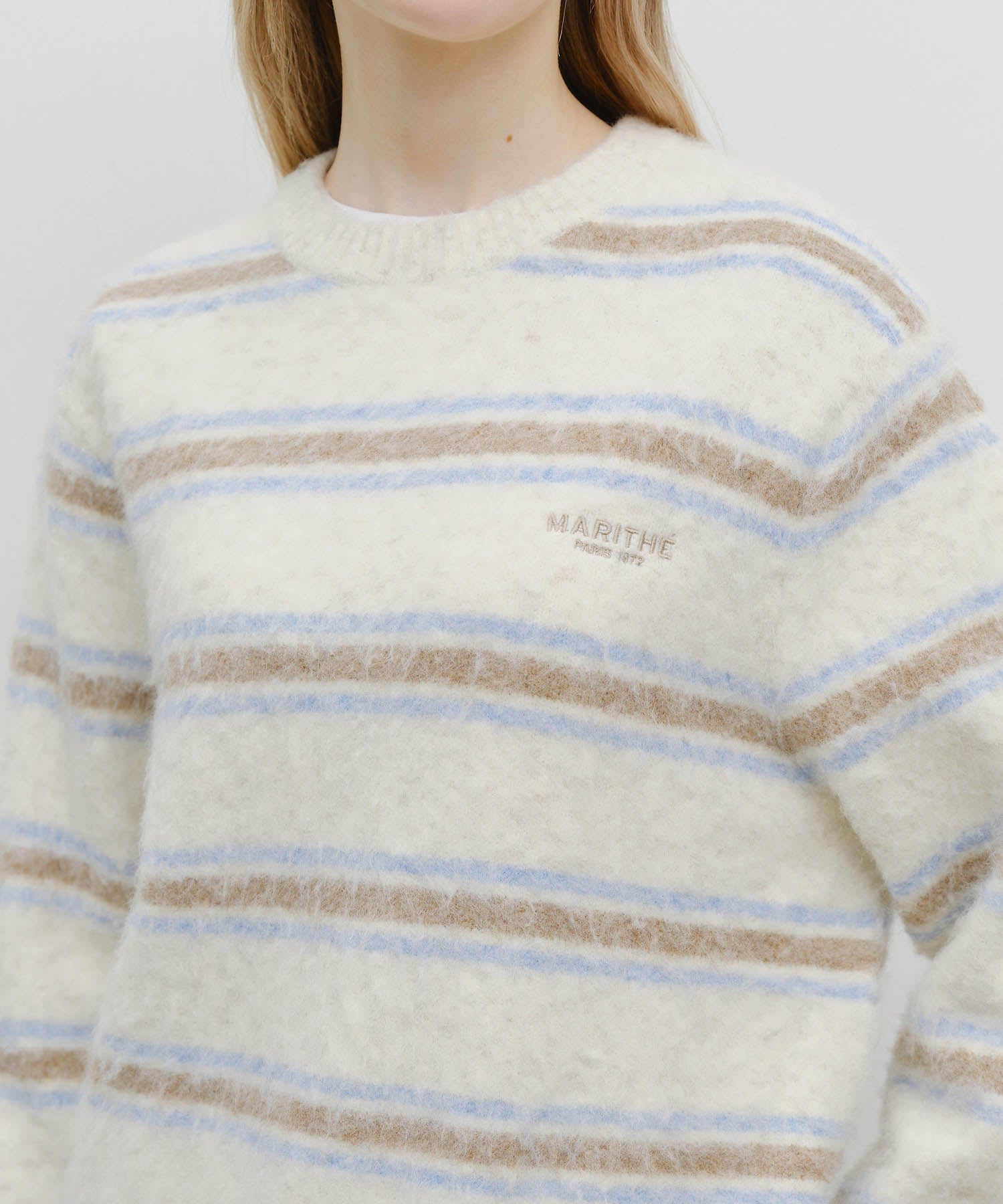 MULTI STRIPE KNIT PULLOVER