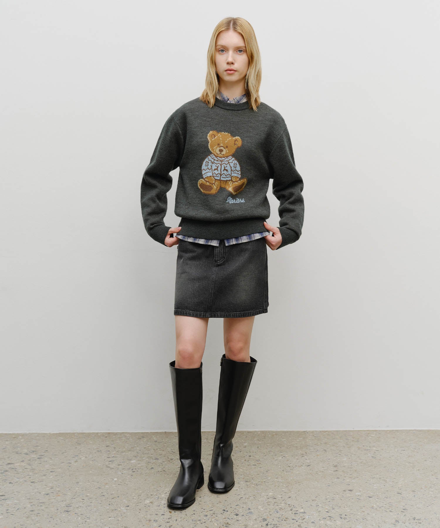 DOODLE BEAR KNIT PULLOVER