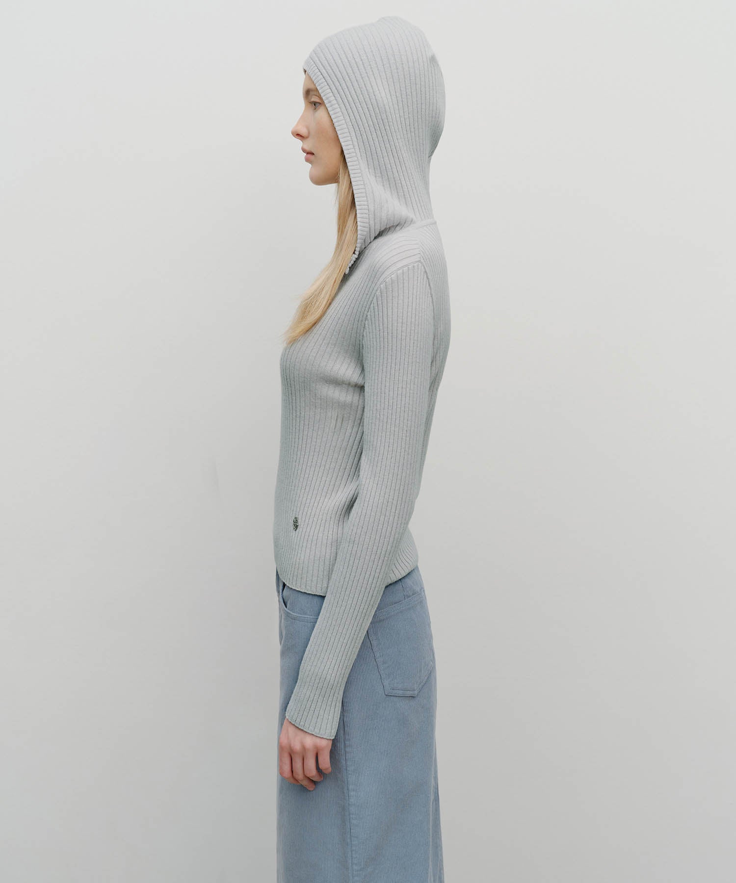 W BALCLAVA HOODIE SLIM KNIT