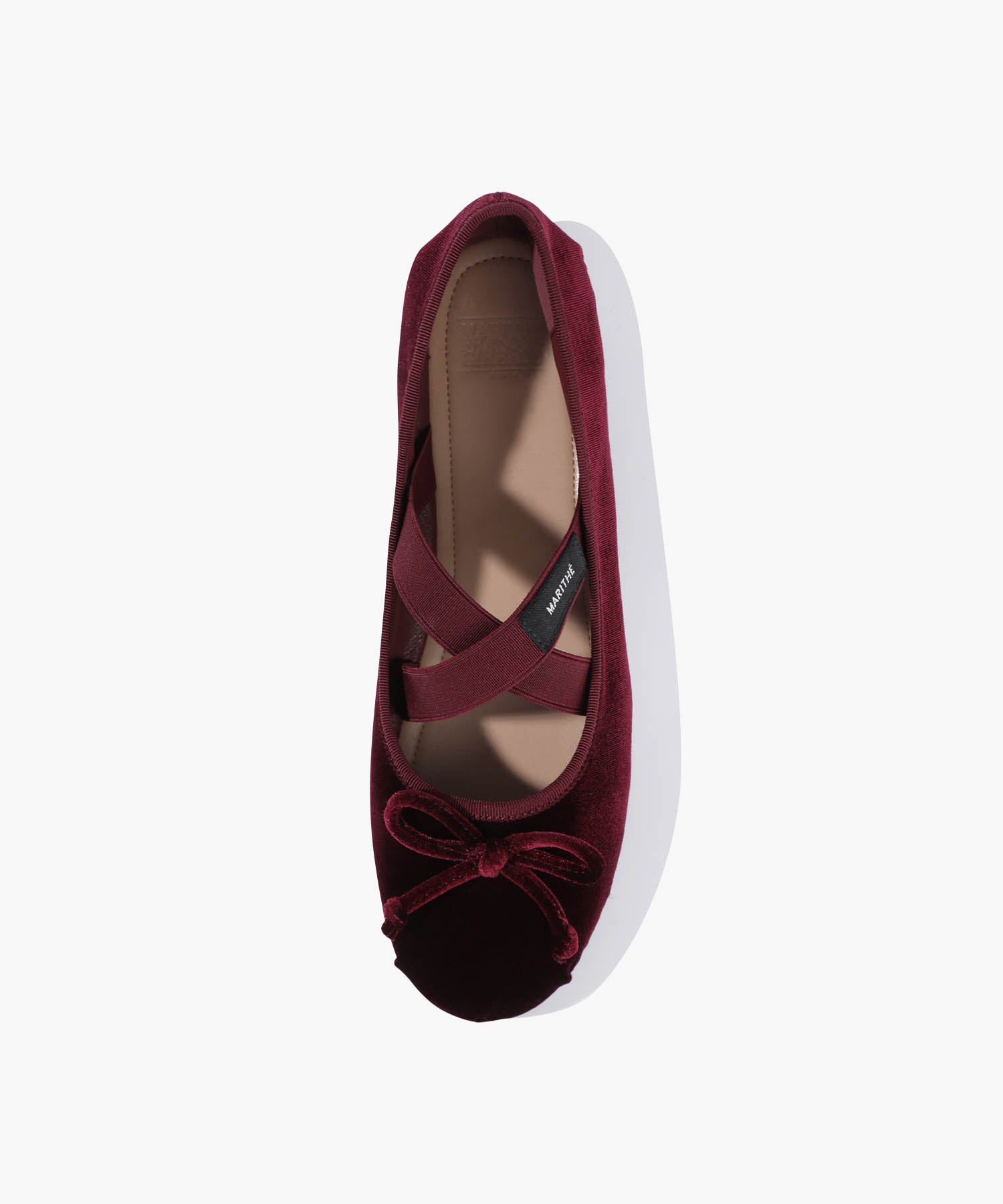 W CROSS BANDING VELVET FLAT SHOES