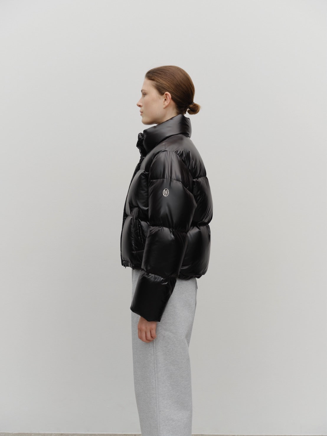 W GLOSSY CROP DOWN JACKET