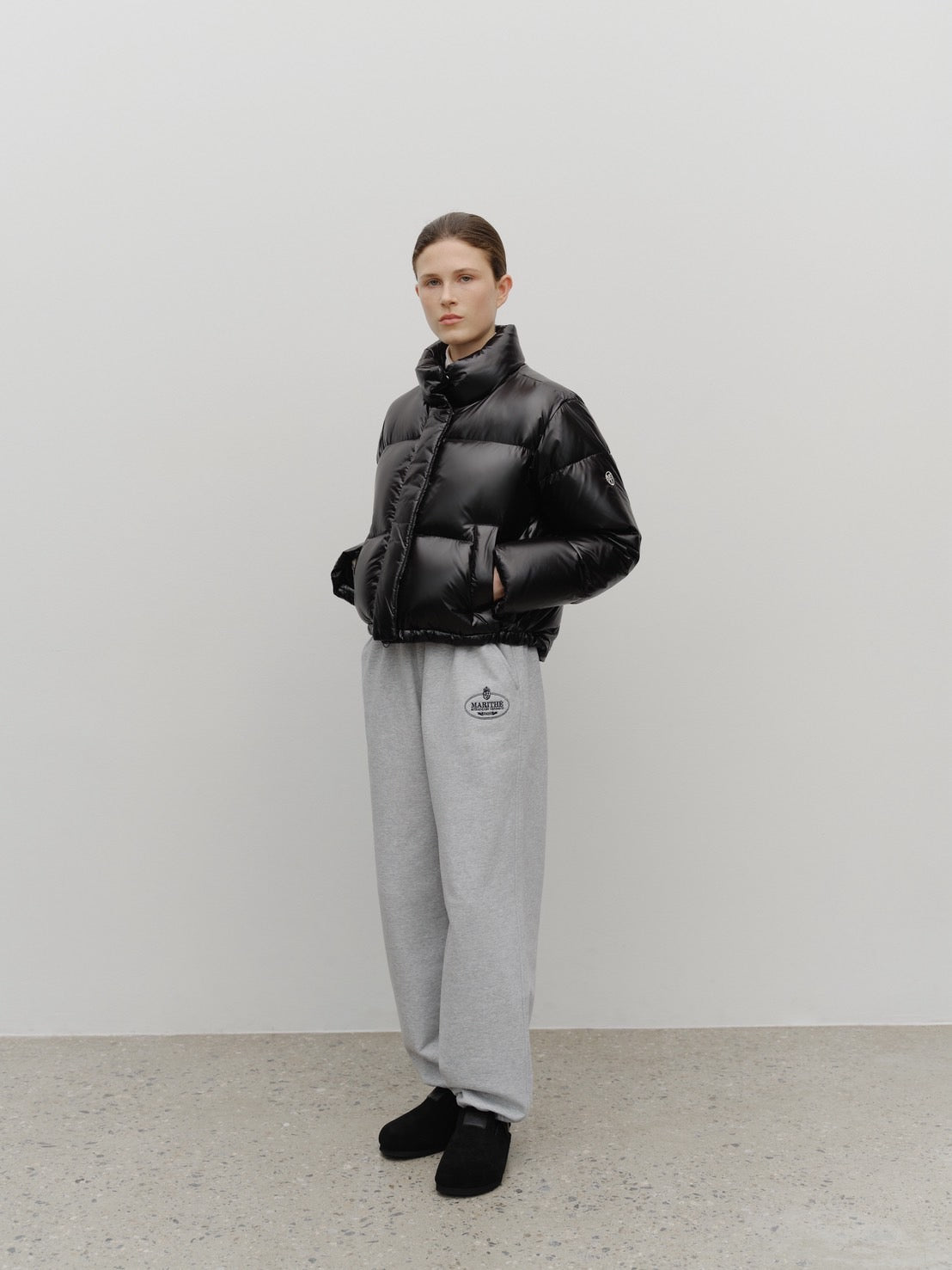 W GLOSSY CROP DOWN JACKET