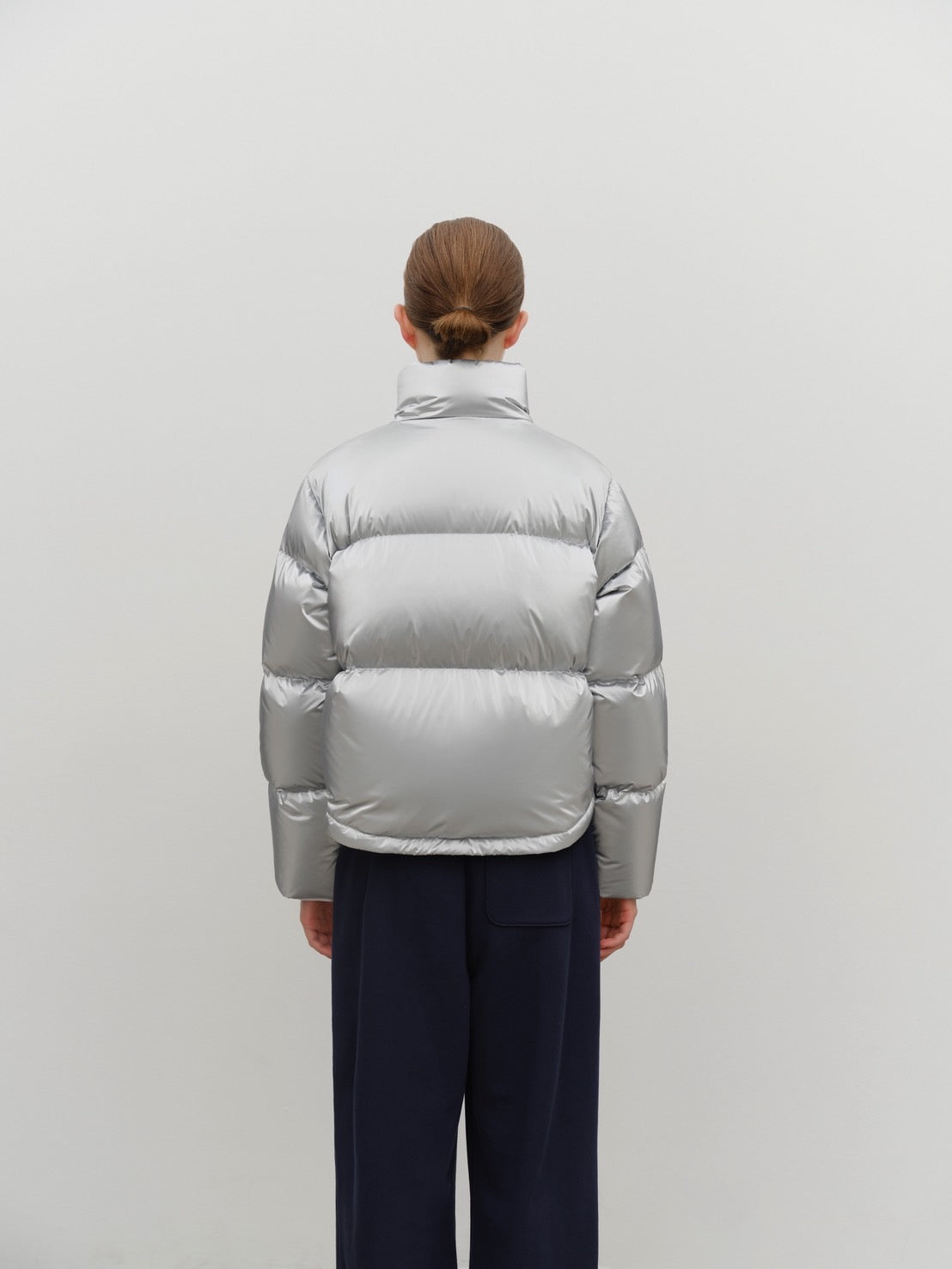 W GLOSSY CROP DOWN JACKET