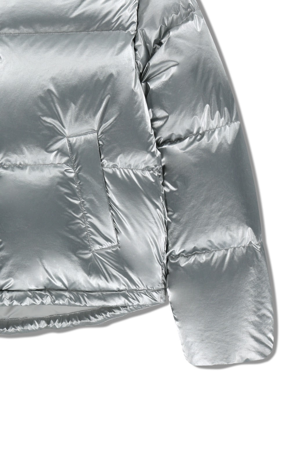 W GLOSSY CROP DOWN JACKET