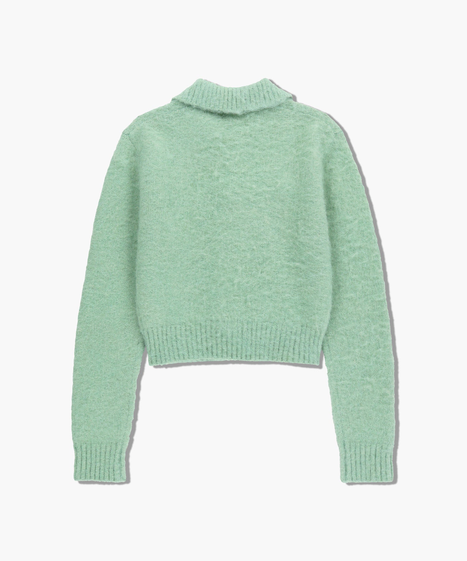 W HAIRY COLLAR CARDIGAN