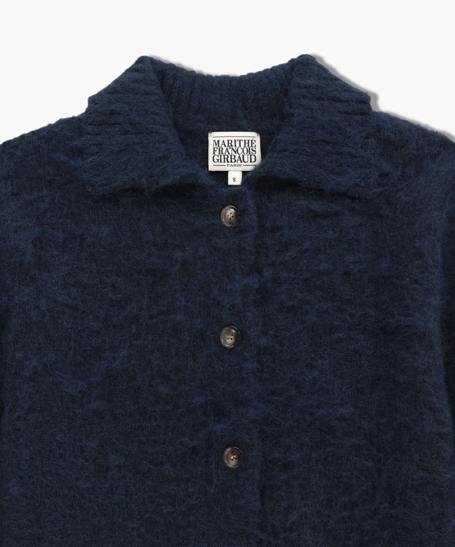 W HAIRY COLLAR CARDIGAN