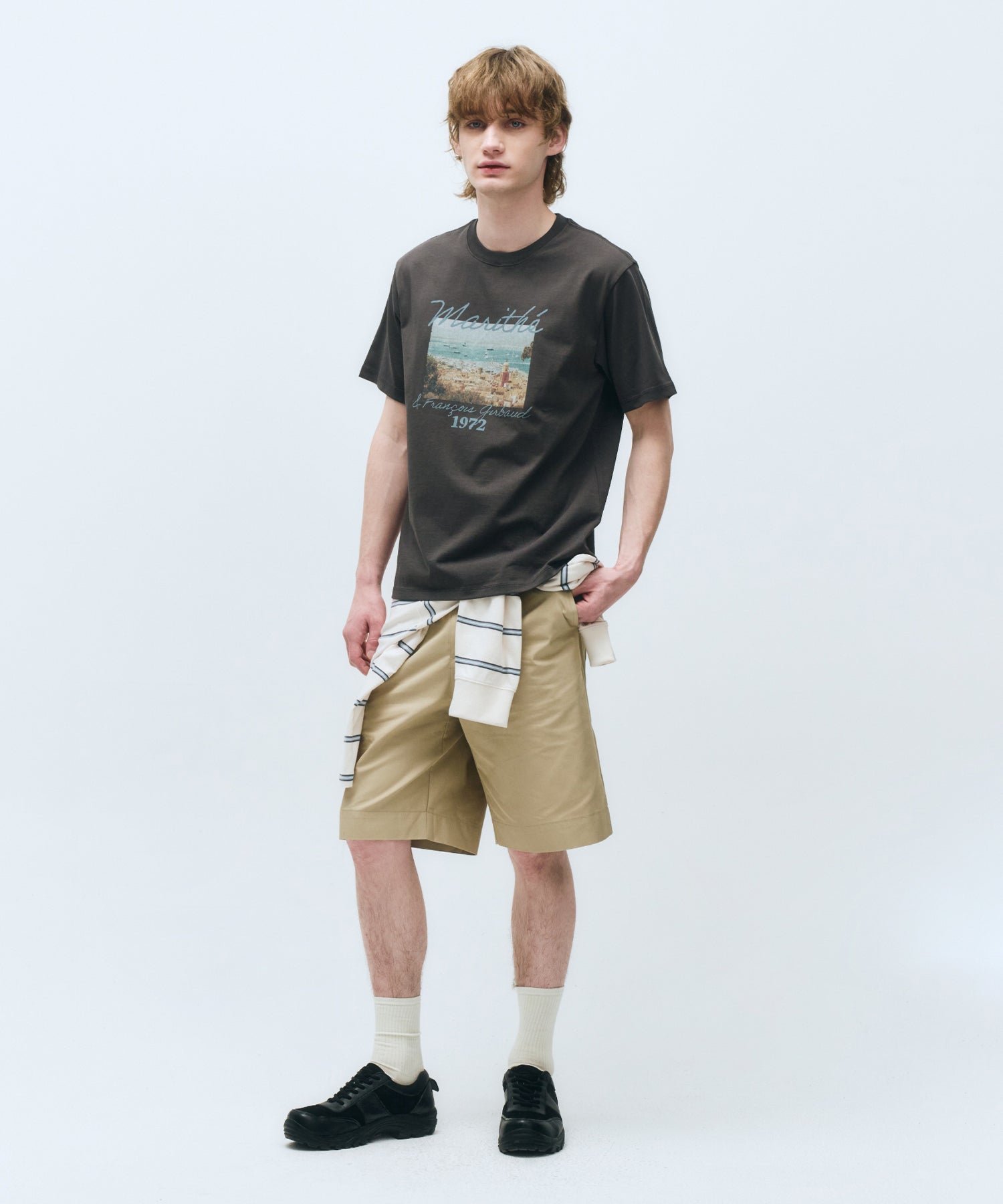 SUMMER BEACH COLLAGE GRAPHIC HALF TEE
