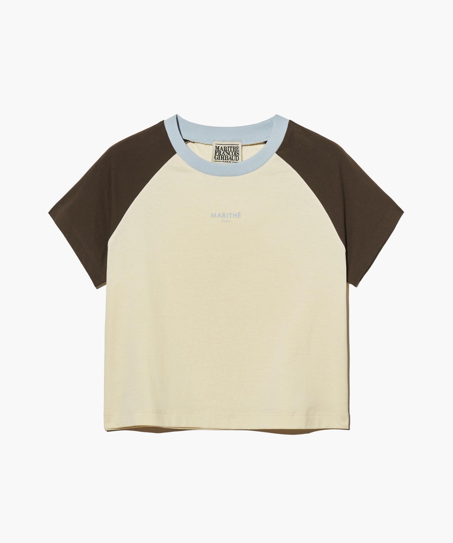 W 2-TONE RAGLAN CROP TEE