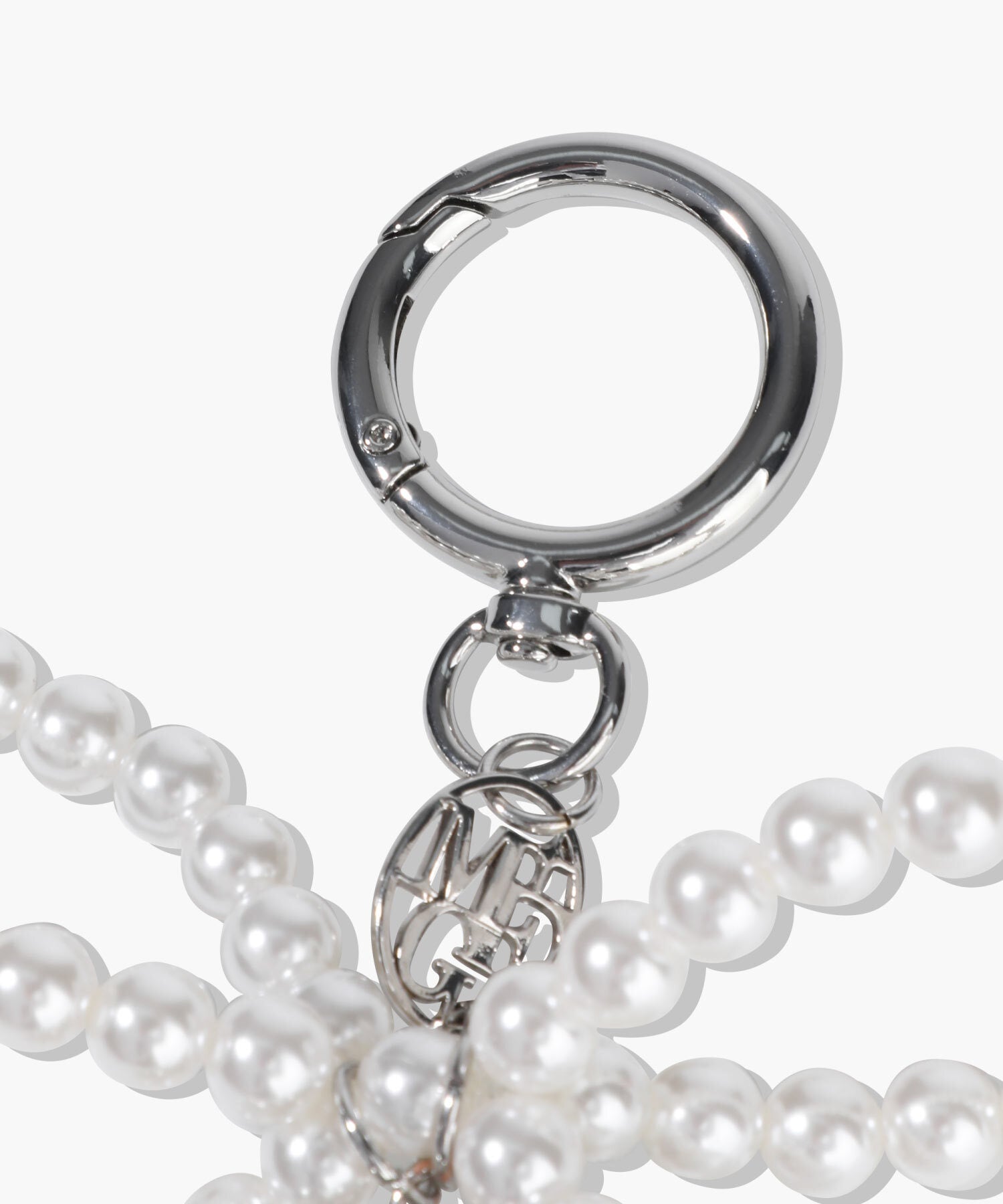 PEARL SILVER BALL HEART KEYRING