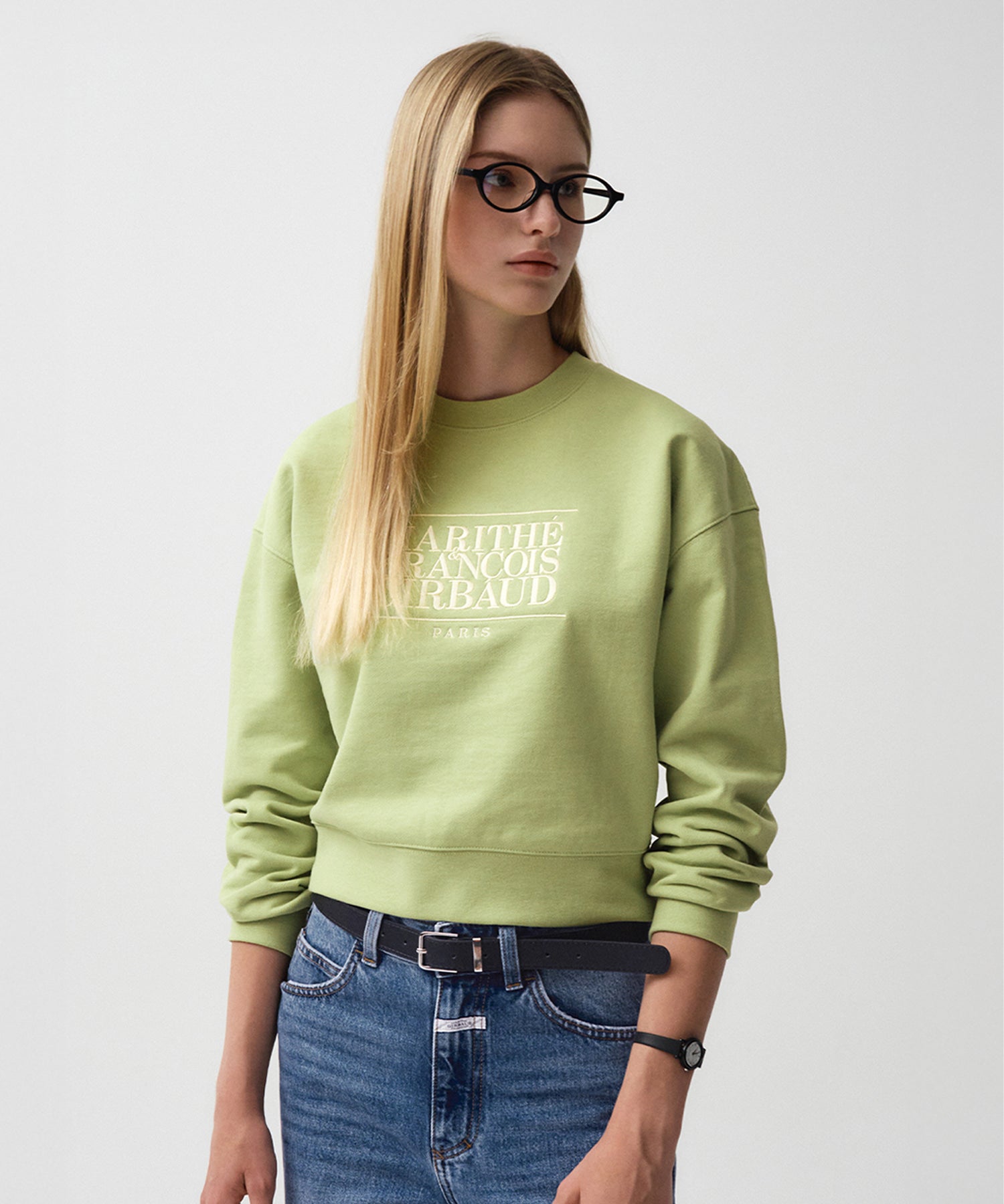 W CLASSIC LOGO CROP SWEATSHIRT