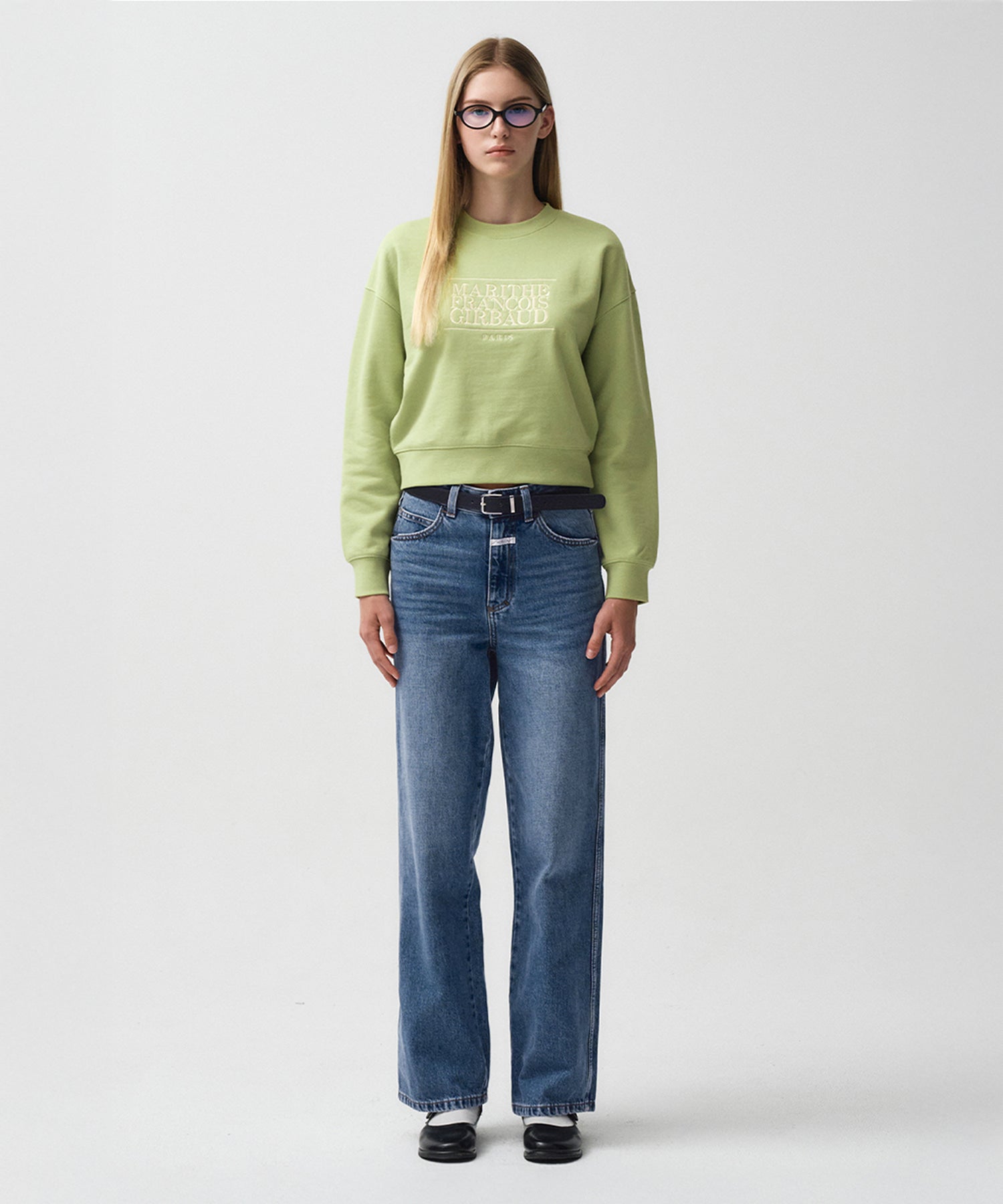 W CLASSIC LOGO CROP SWEATSHIRT