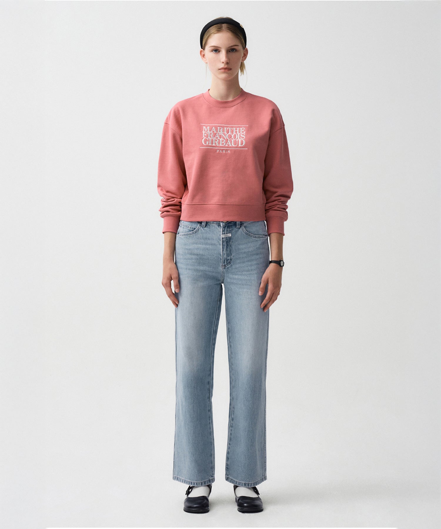 W CLASSIC LOGO CROP SWEATSHIRT