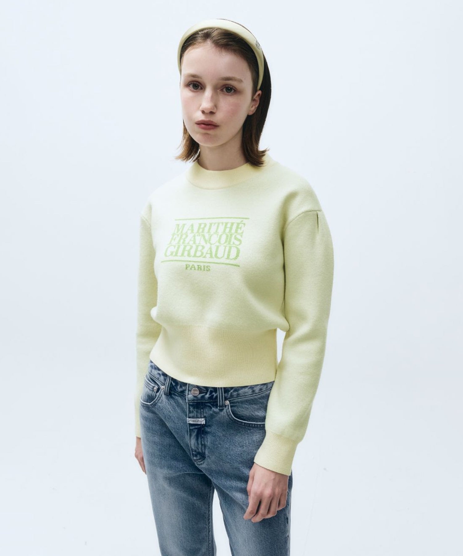 W CLASSIC LOGO CROP KNIT