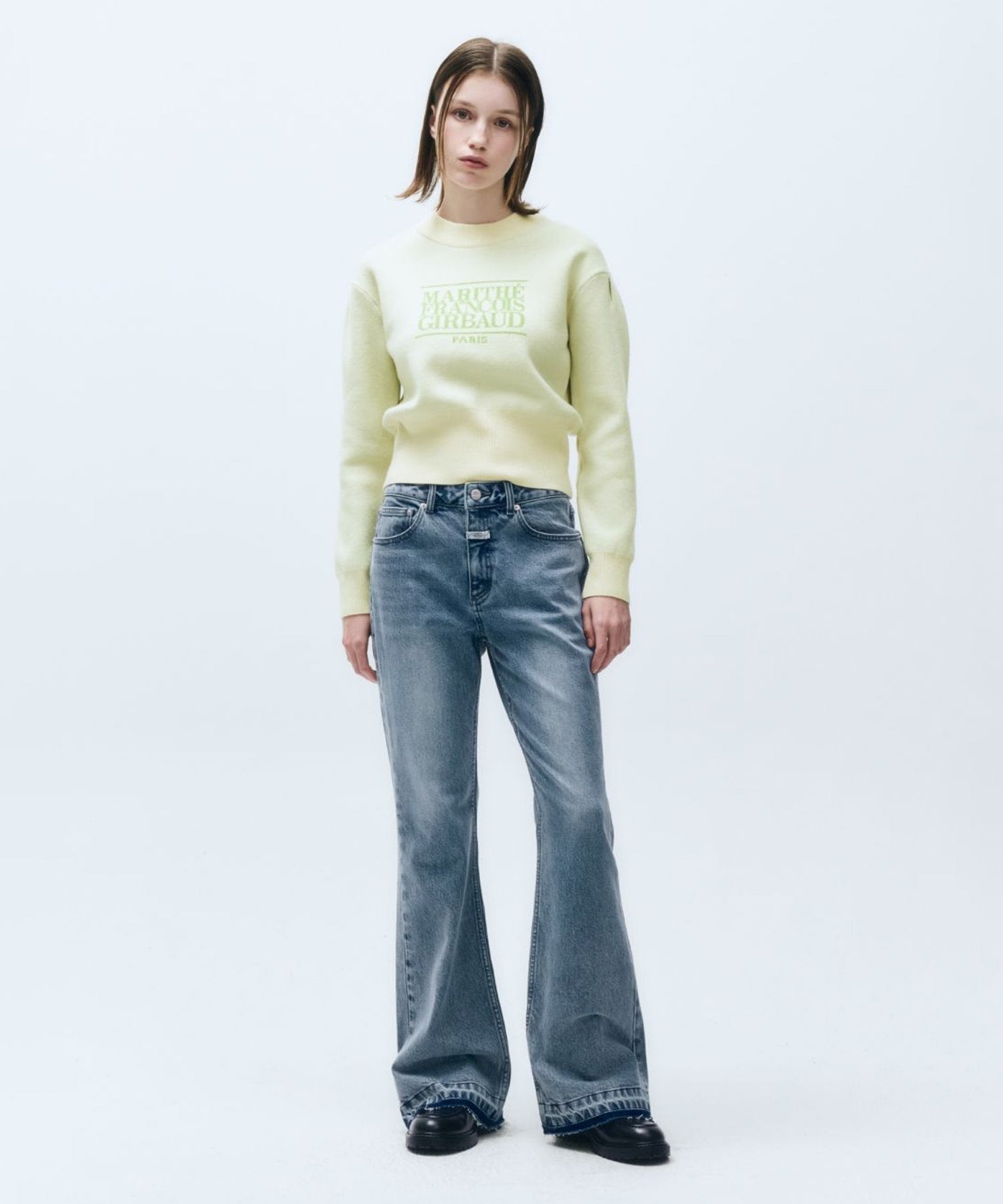 W CLASSIC LOGO CROP KNIT