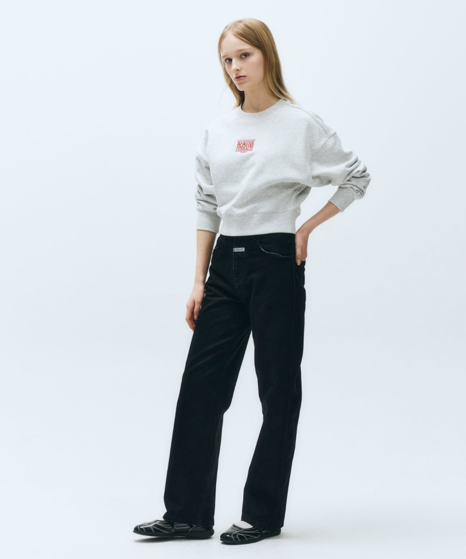 W SMALL CLASSIC LOGO CROP SWEATSHIRT