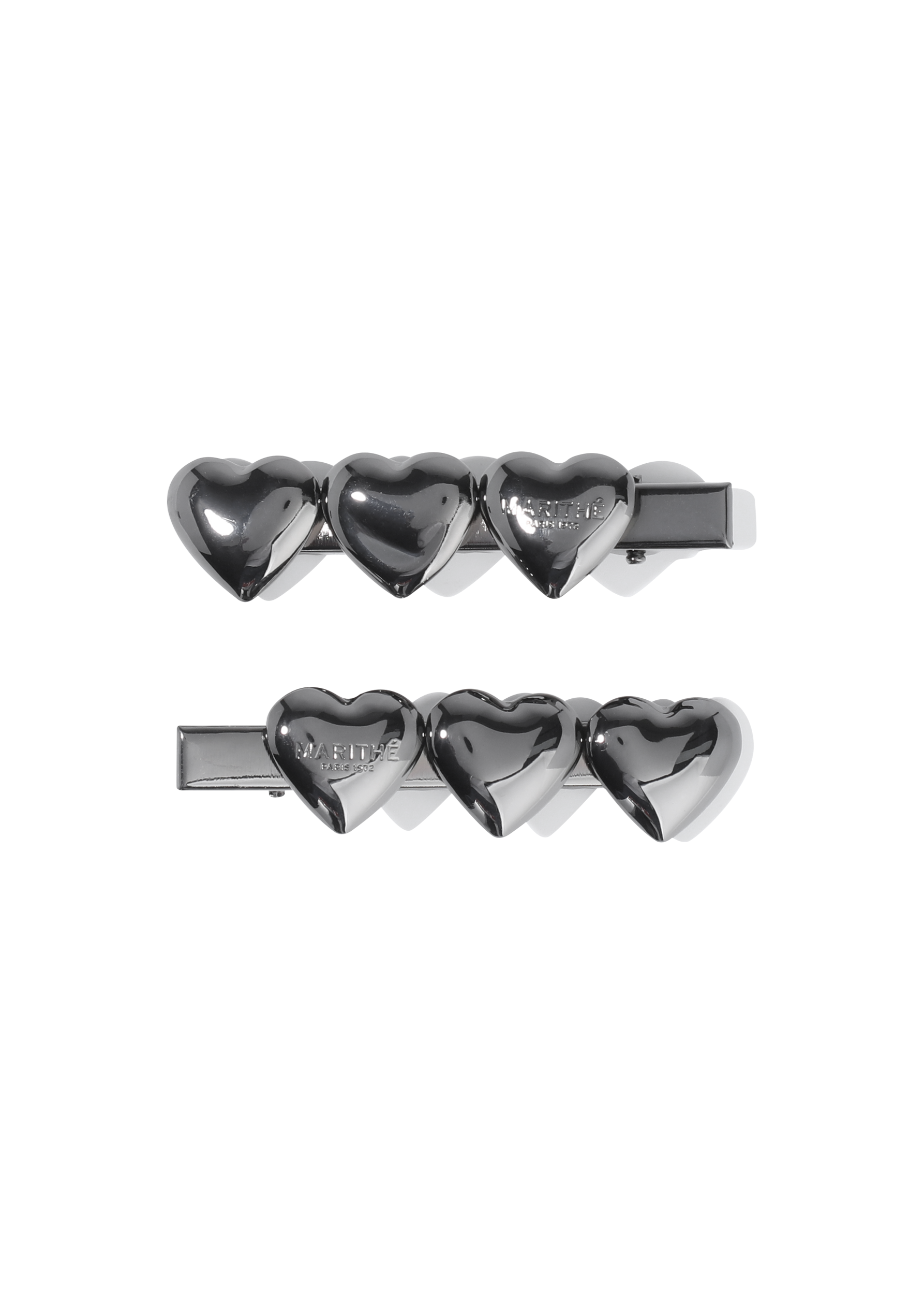 REGULAR LOGO HEART METAL HAIR PIN 2PACK