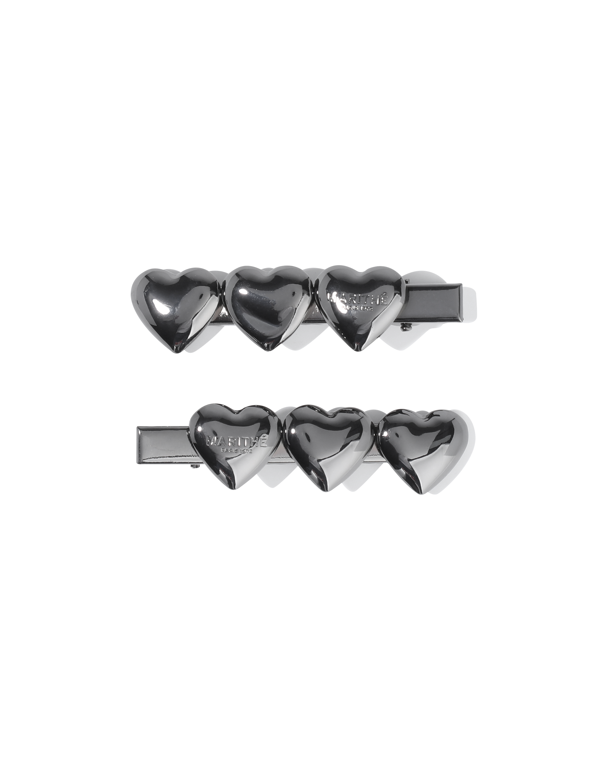 REGULAR LOGO HEART METAL HAIR PIN 2PACK