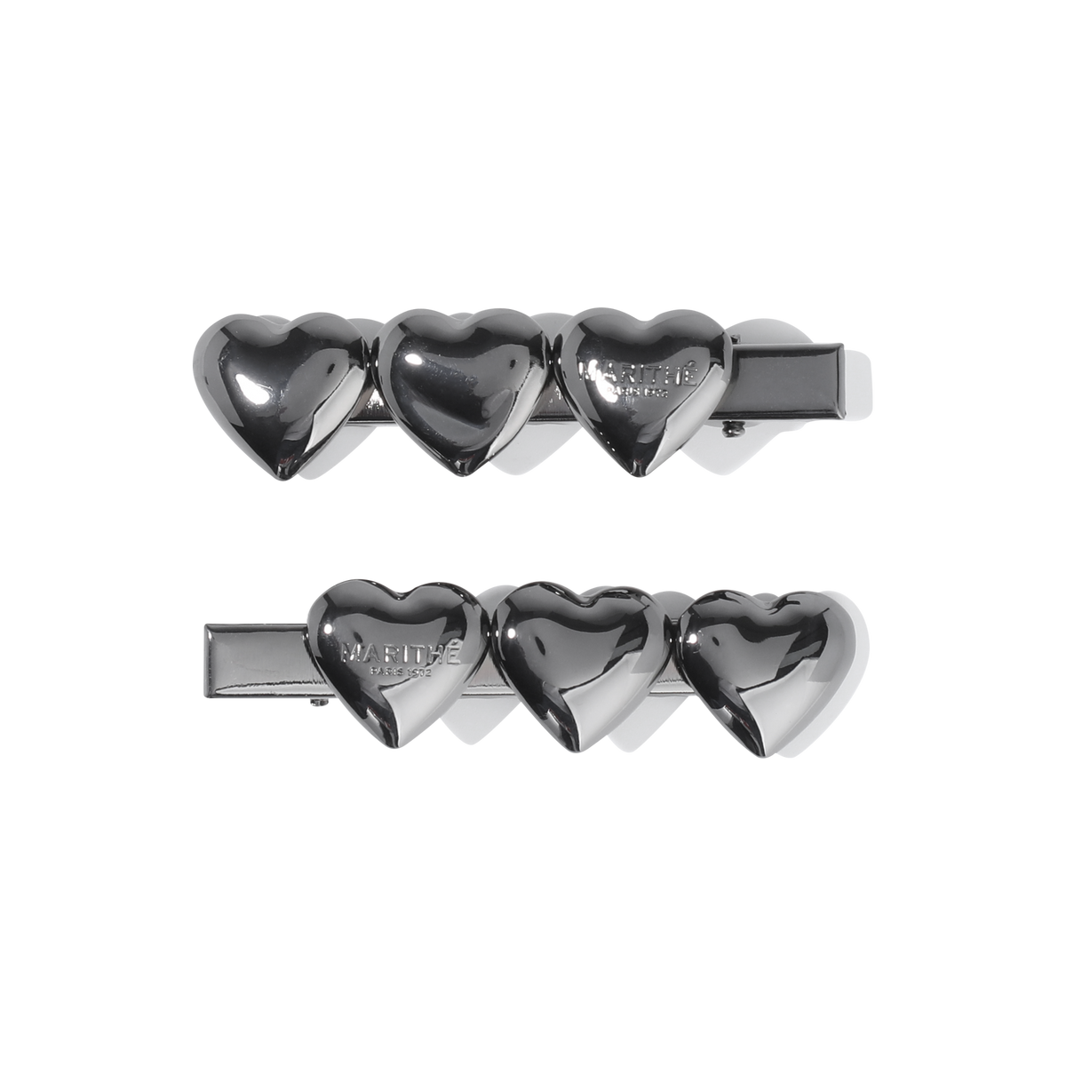 REGULAR LOGO HEART METAL HAIR PIN 2PACK