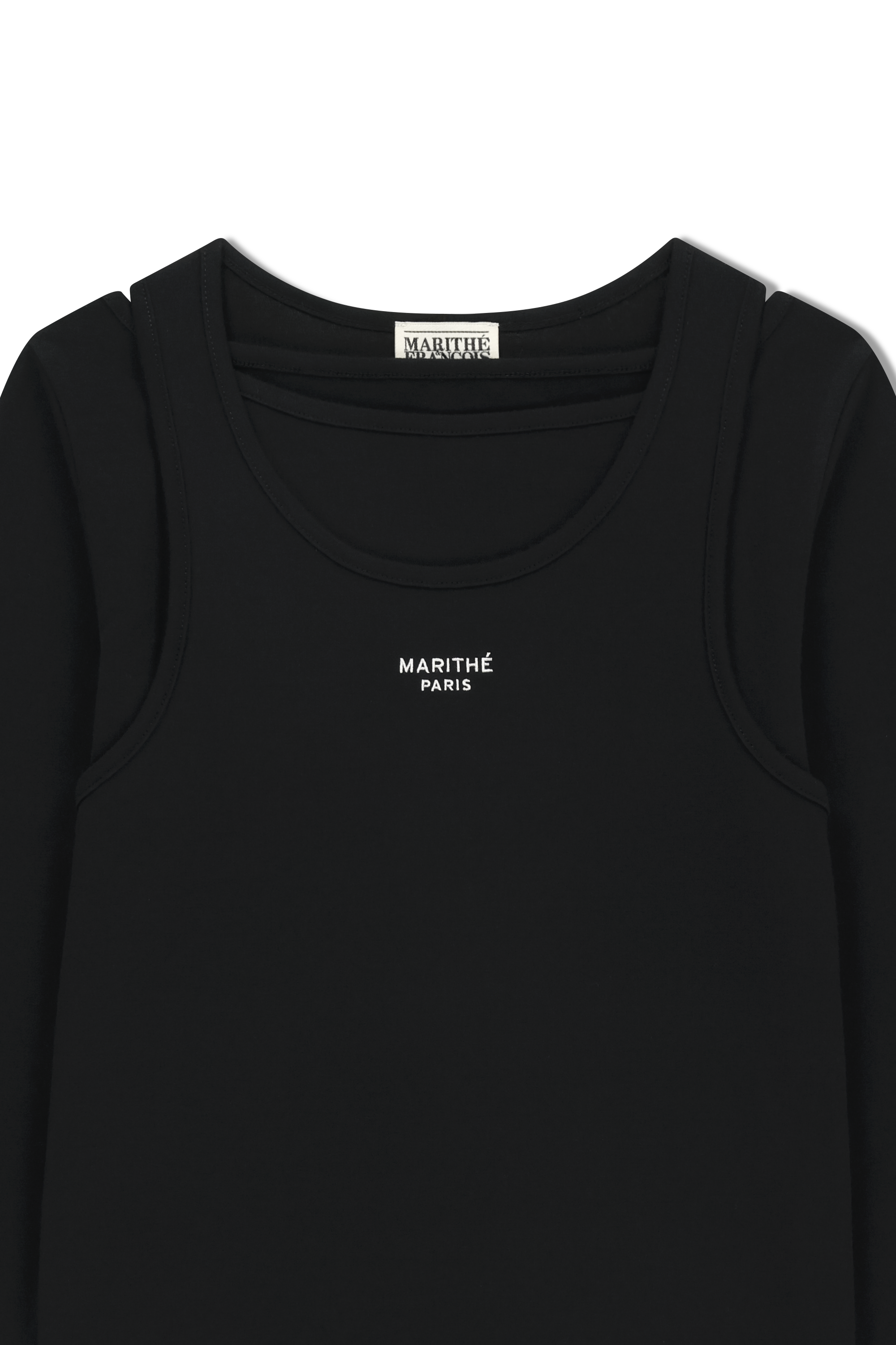 W LAYERED SHEER JERSEY LONG SLEEVE