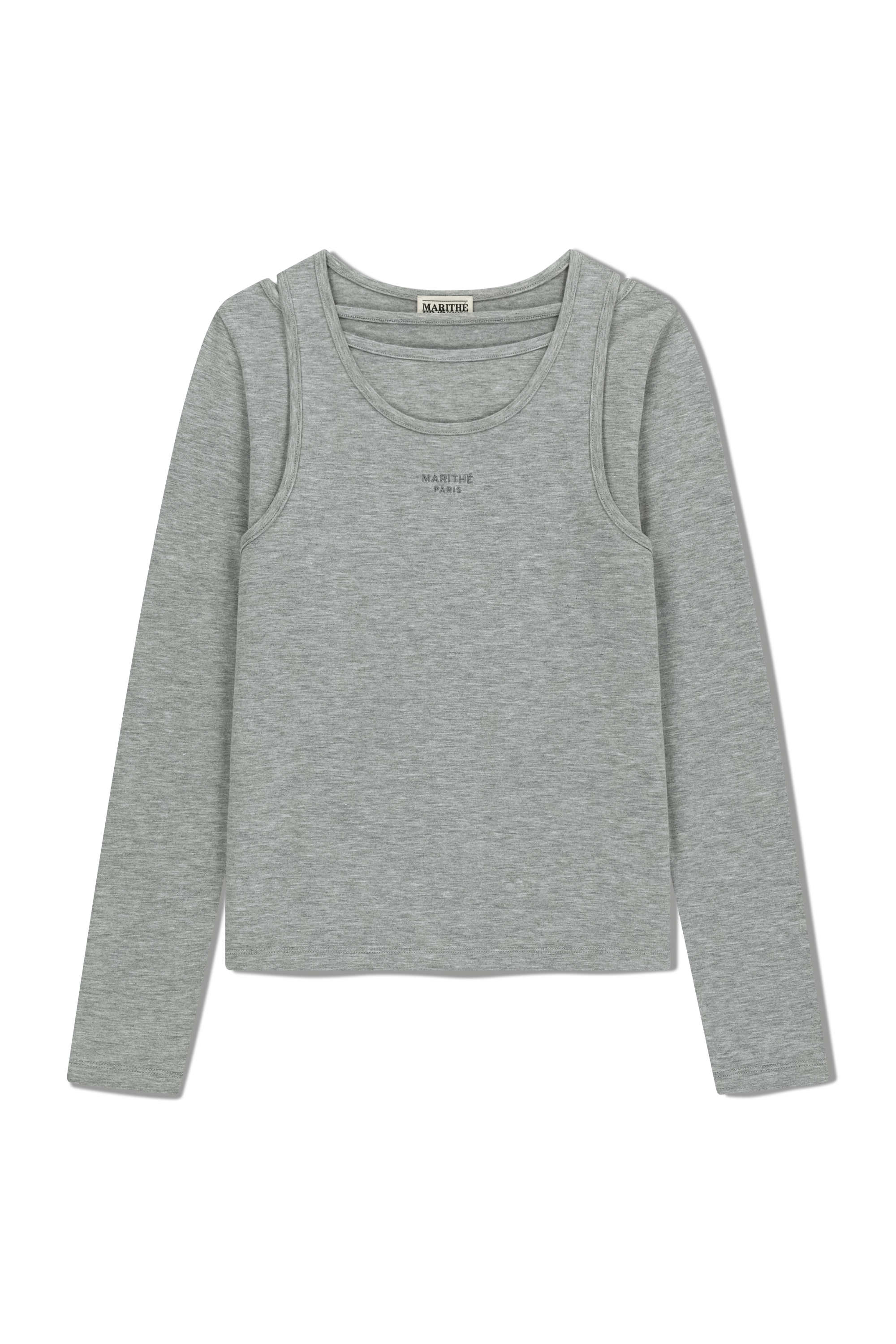 W LAYERED SHEER JERSEY LONG SLEEVE