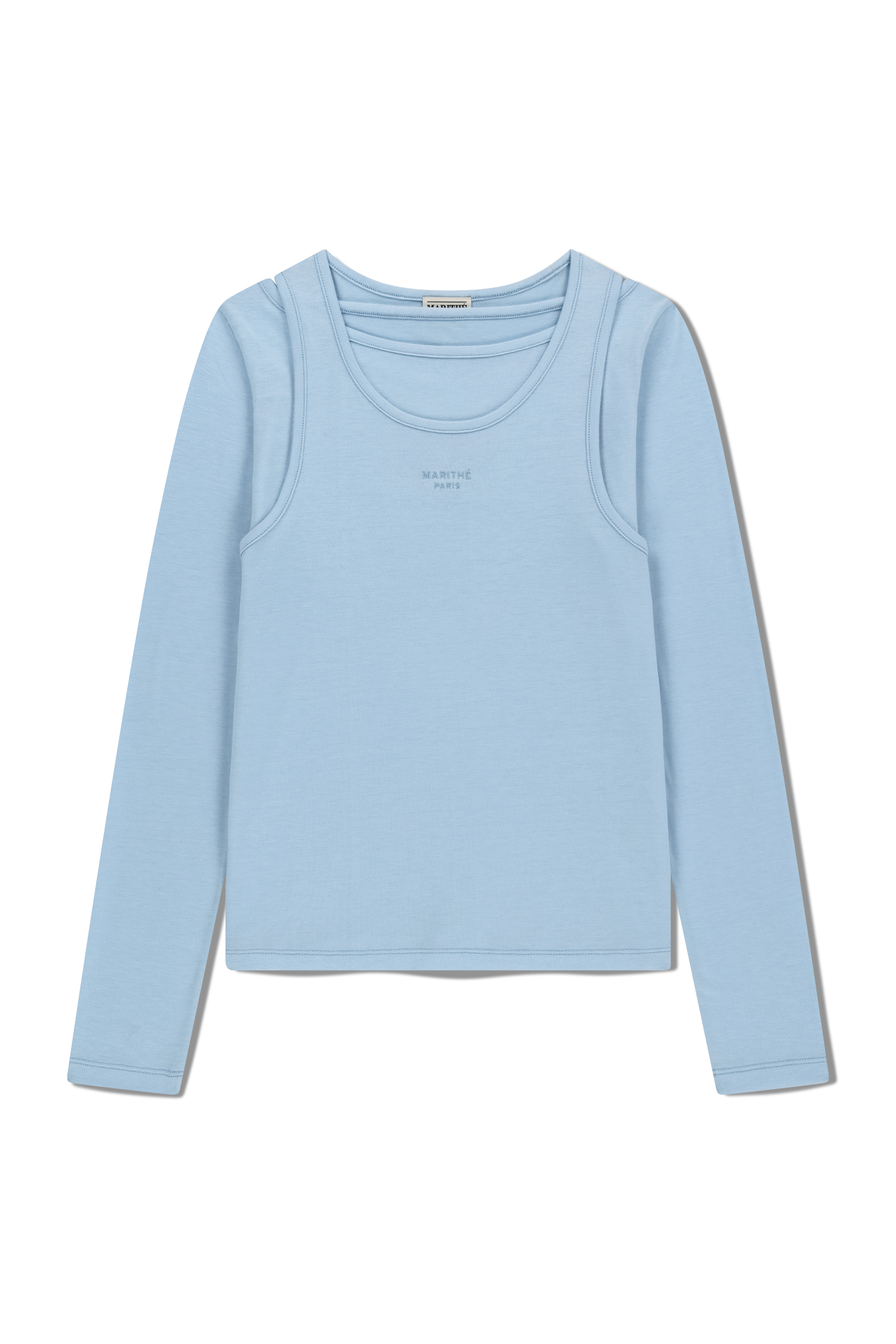 W LAYERED SHEER JERSEY LONG SLEEVE
