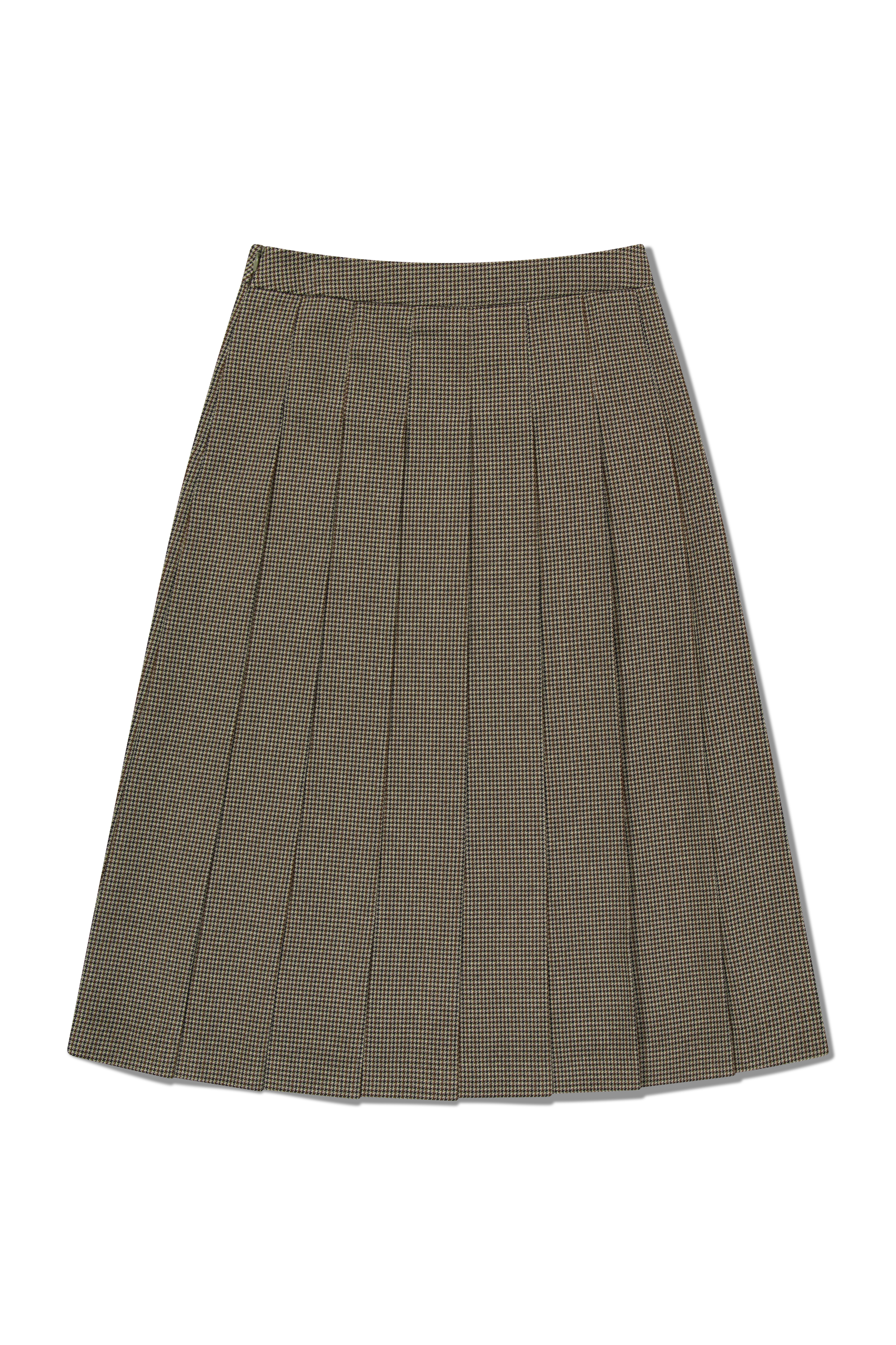 W BELTS PLEATED MIDI SKIRT