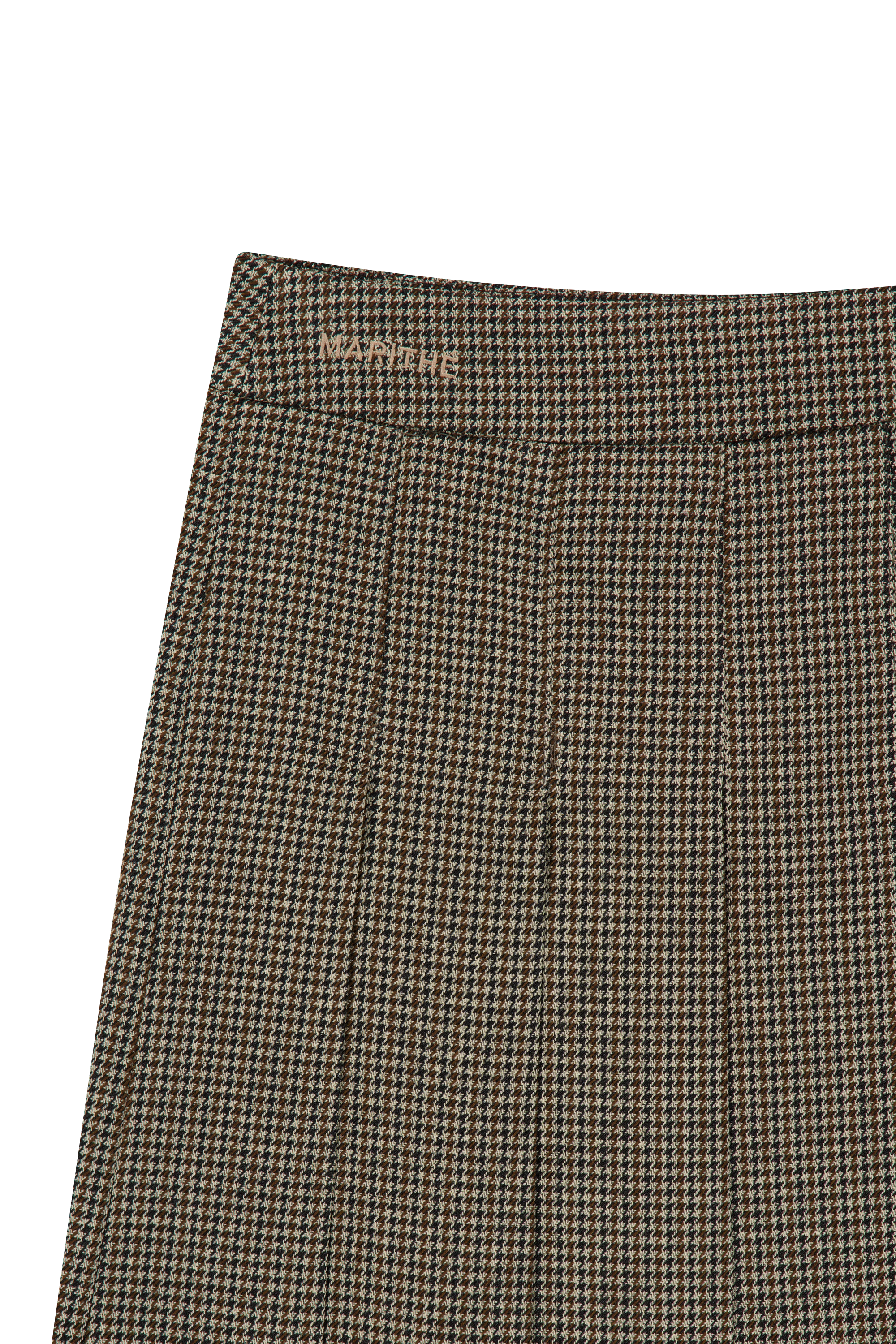 W BELTS PLEATED MIDI SKIRT