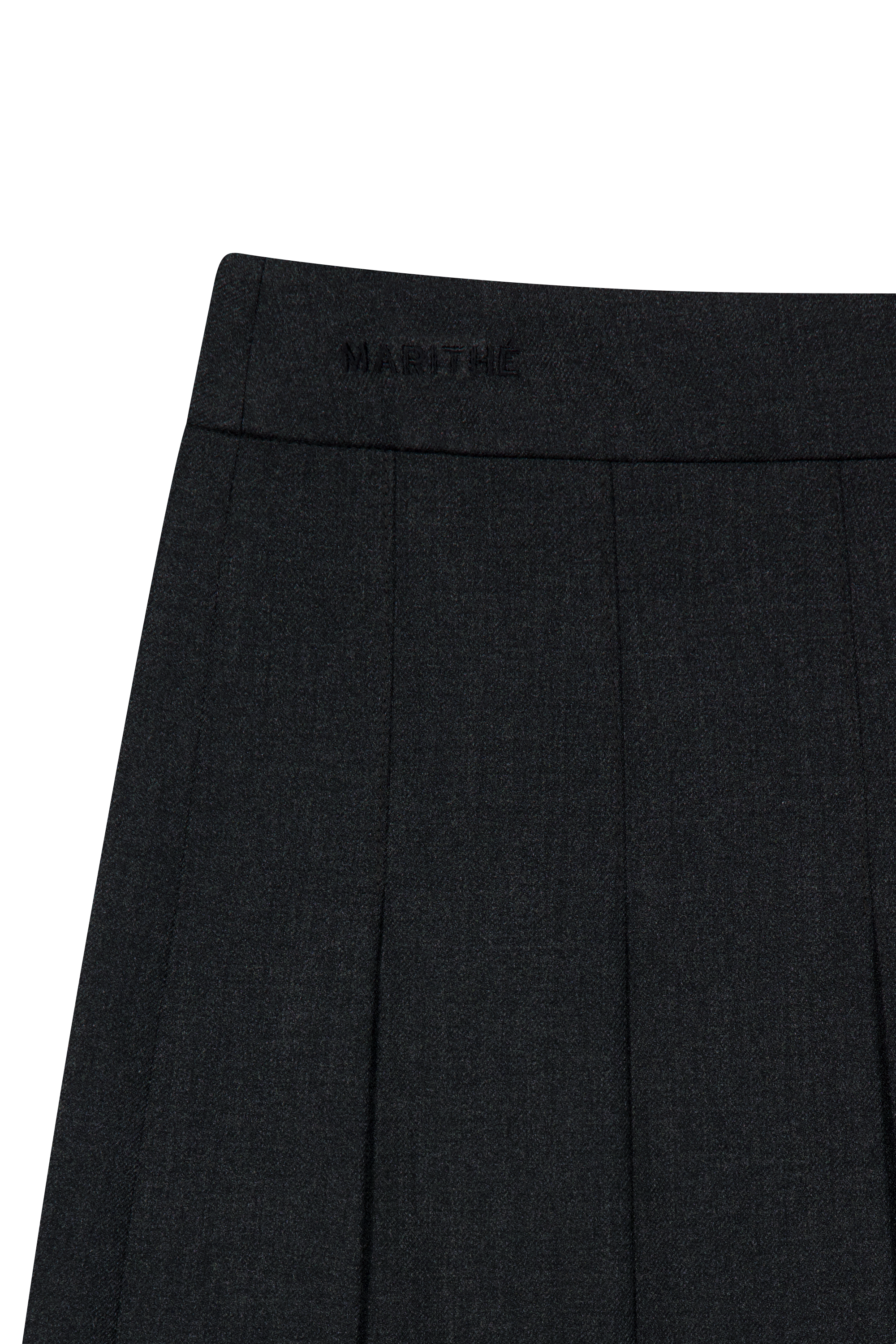 W BELTS PLEATED MIDI SKIRT