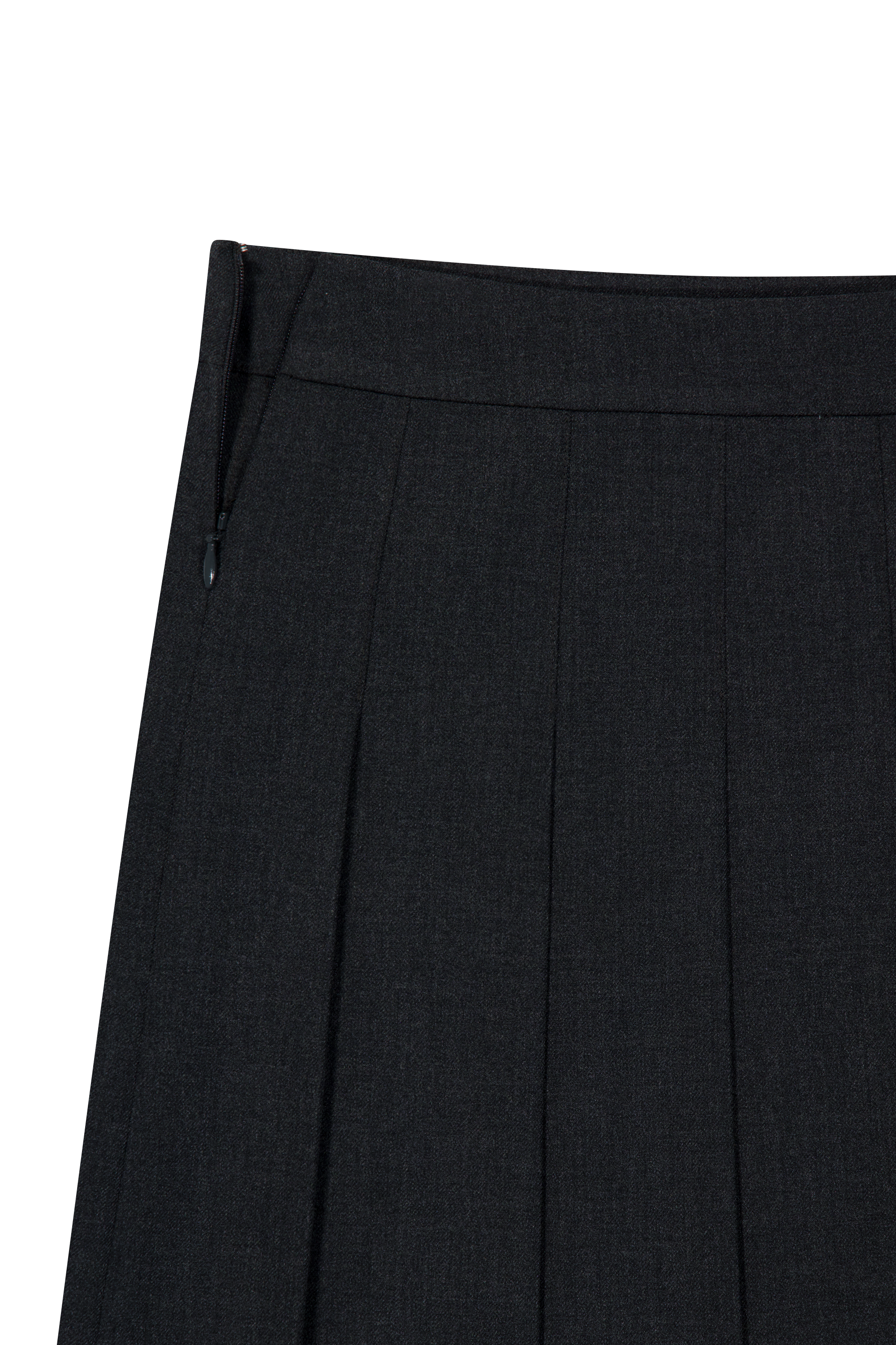 W BELTS PLEATED MIDI SKIRT