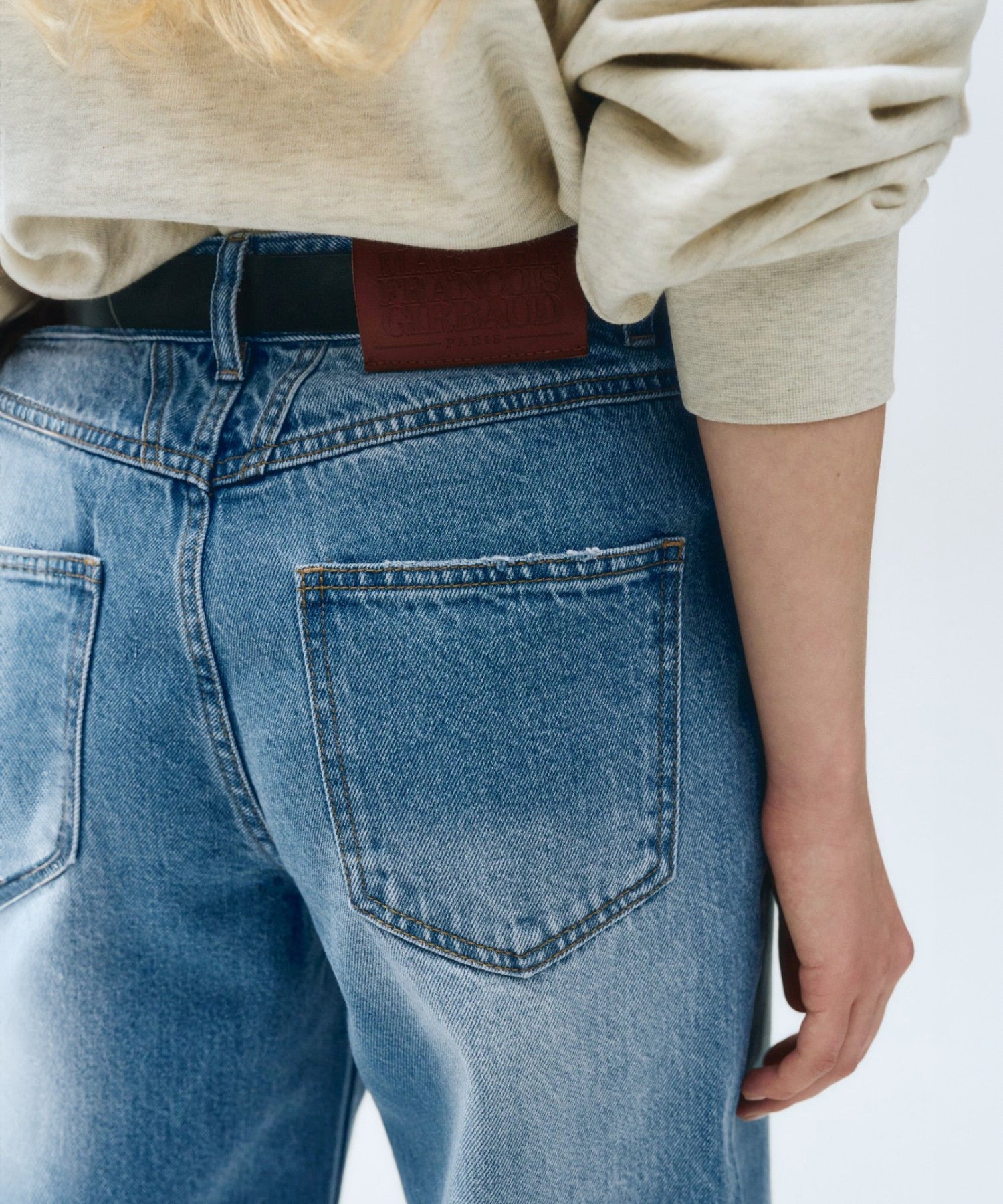 W DAMAGED WASHED DENIM PANTS