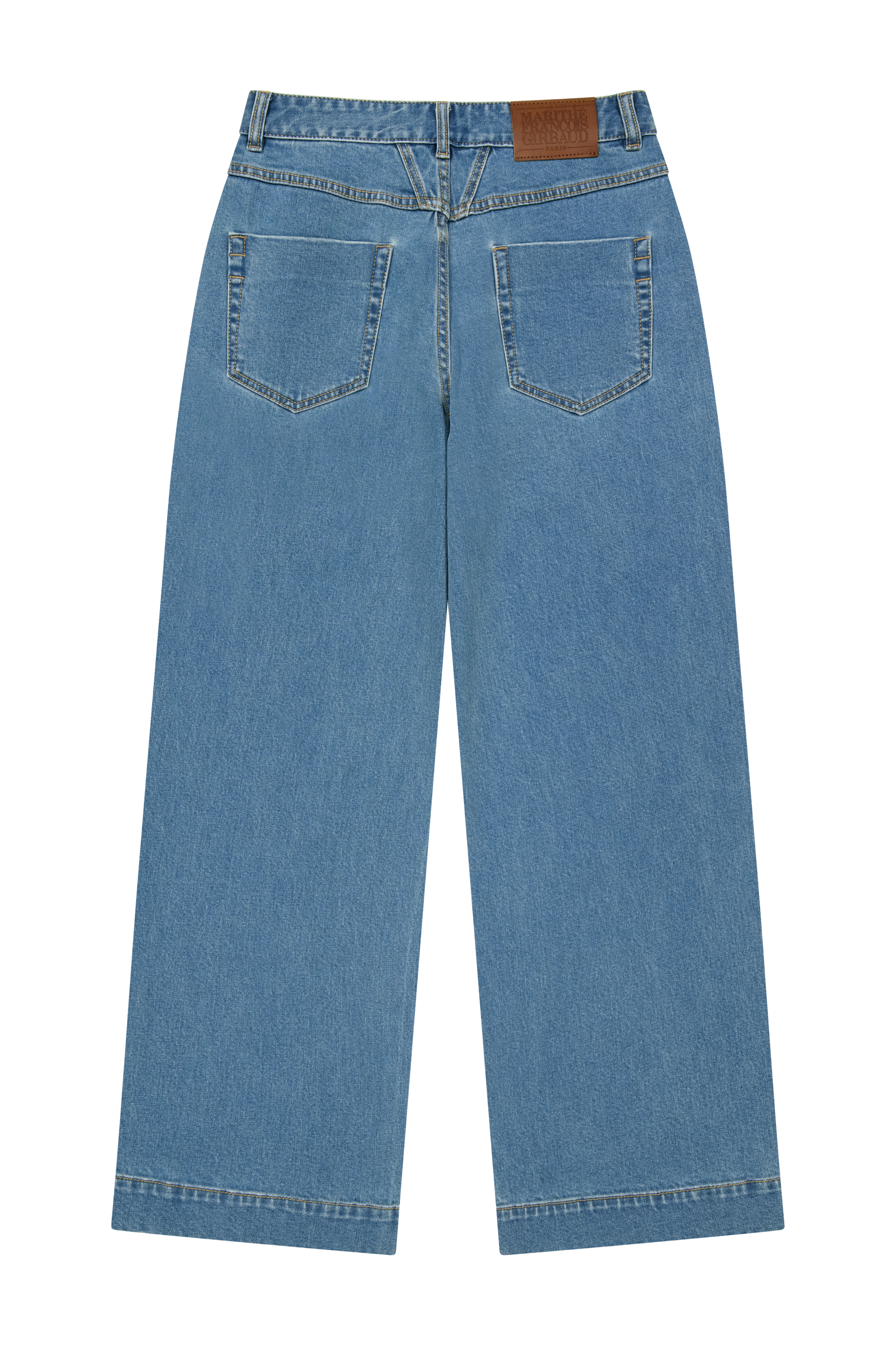 W LOW-WAIST TUCK WIDE DENIM PANTS