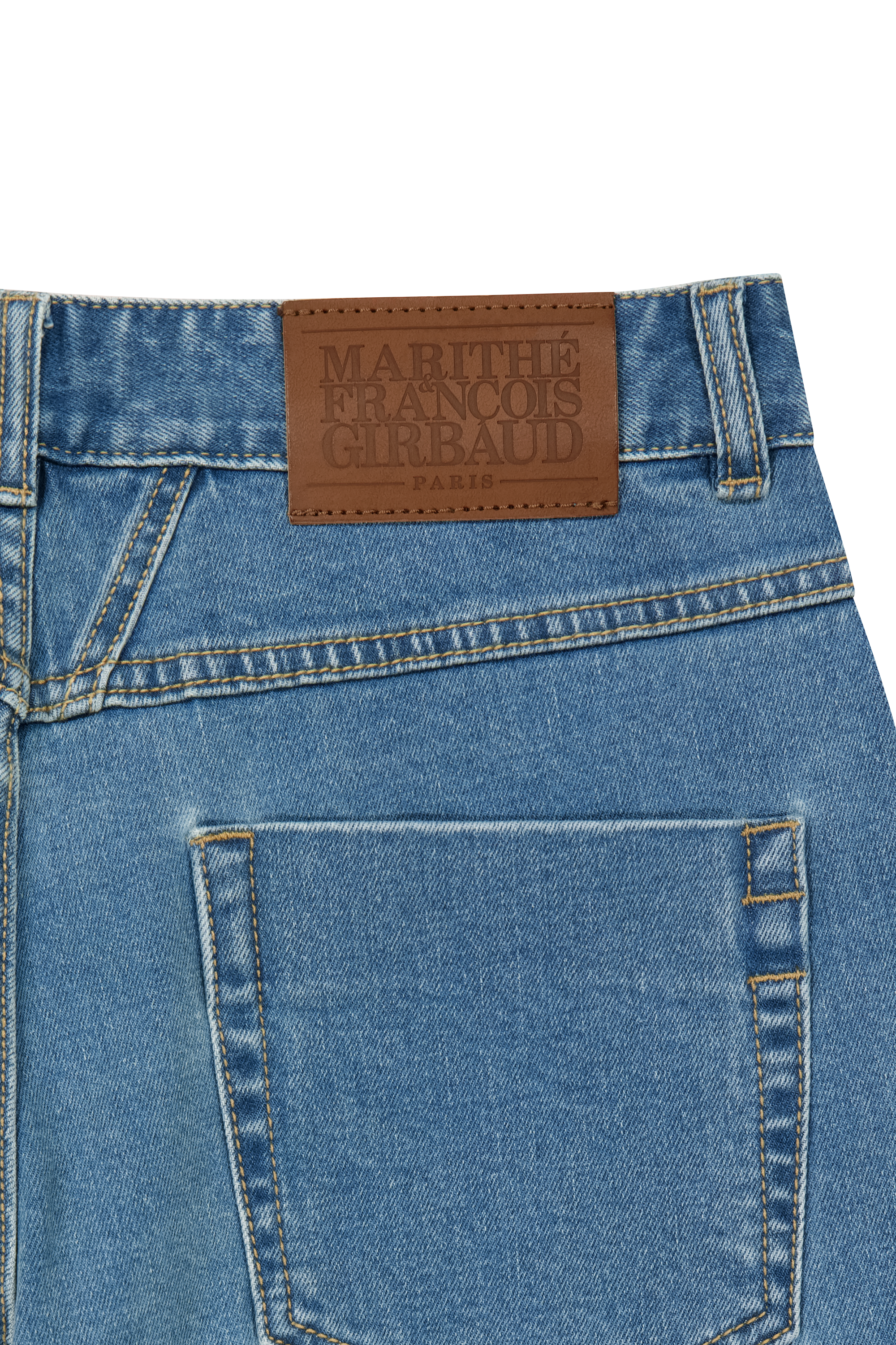 W LOW-WAIST TUCK WIDE DENIM PANTS