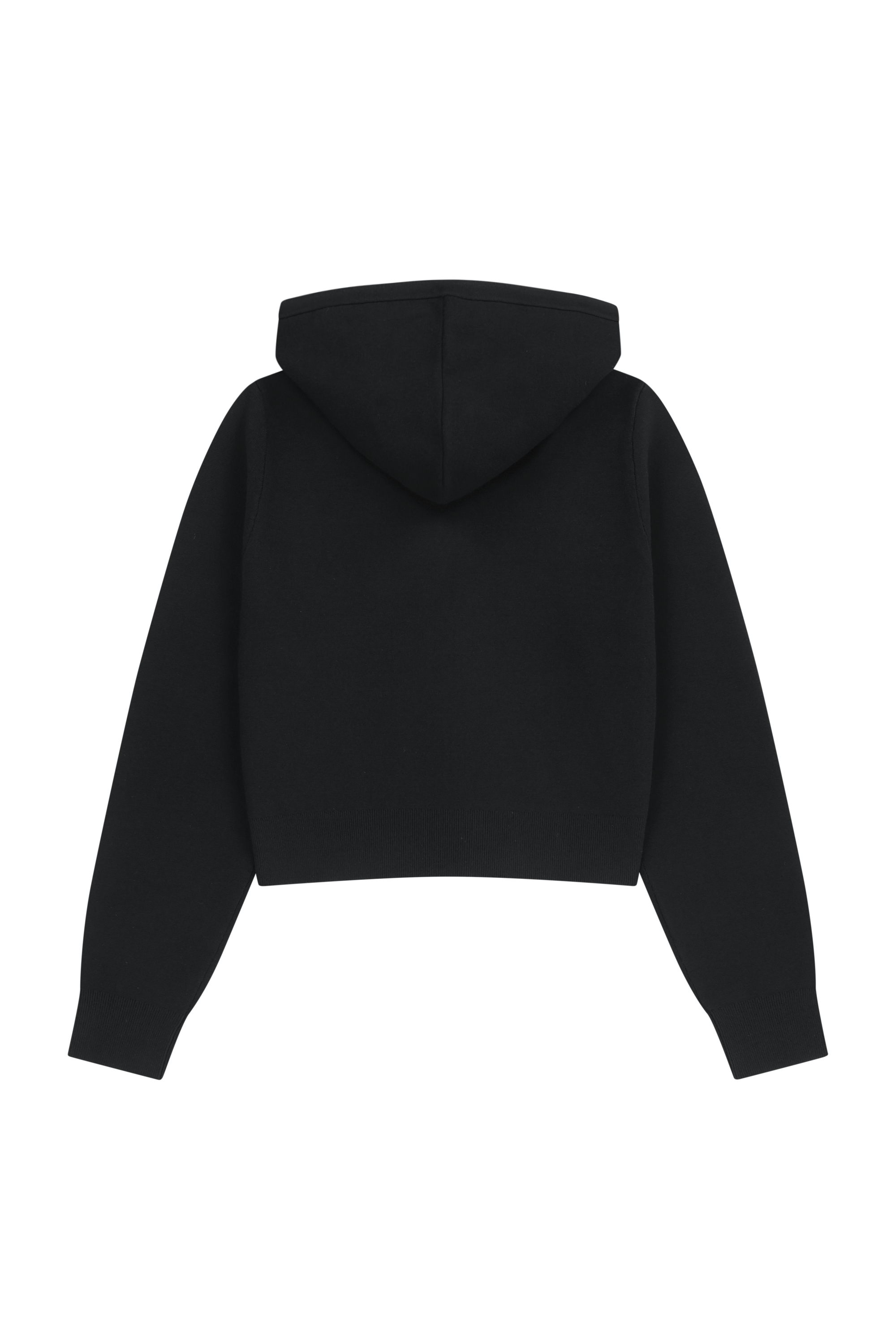 W SMALL CLASSIC LOGO CROP KNIT HOODIE ZIPUP