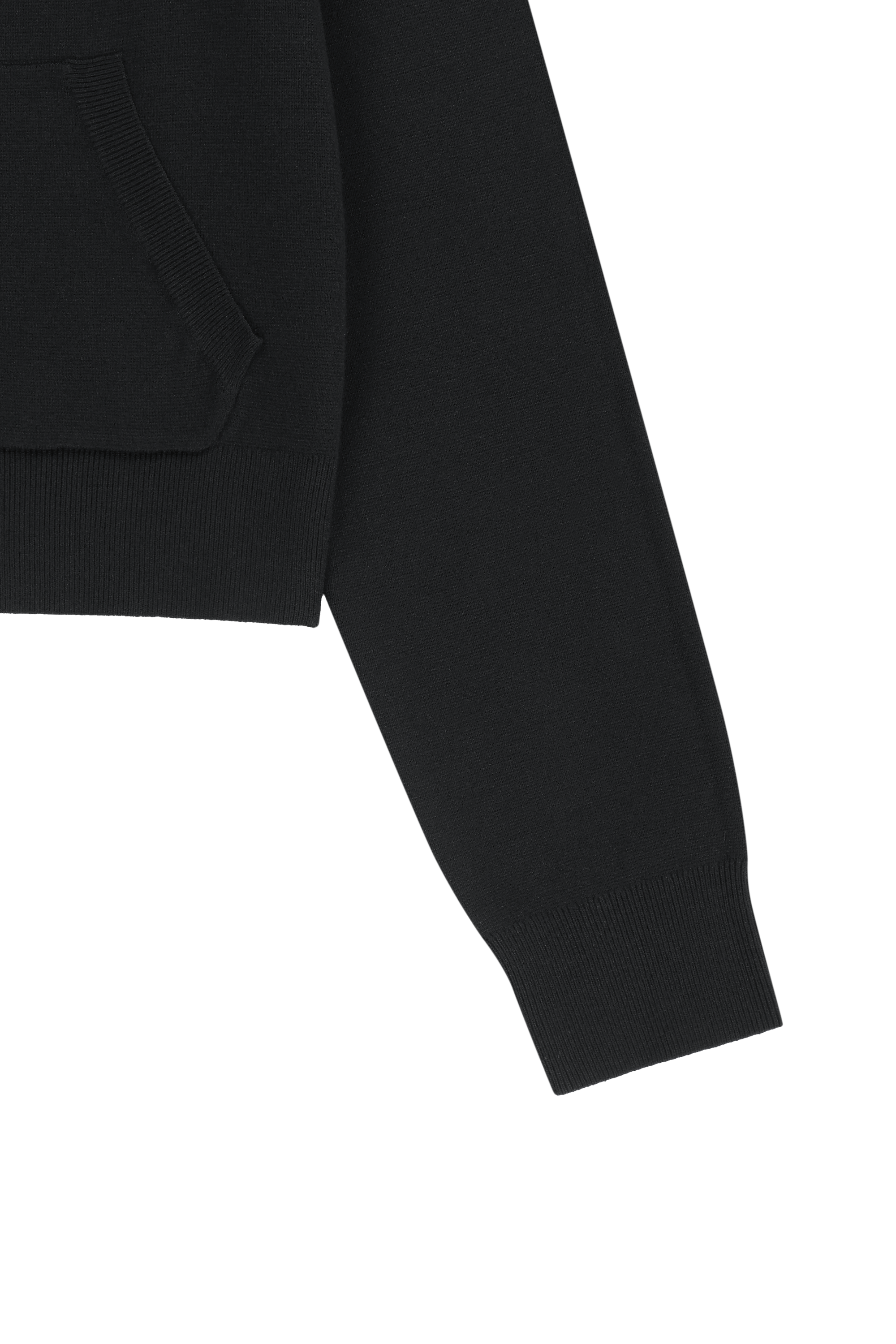 W SMALL CLASSIC LOGO CROP KNIT HOODIE ZIPUP