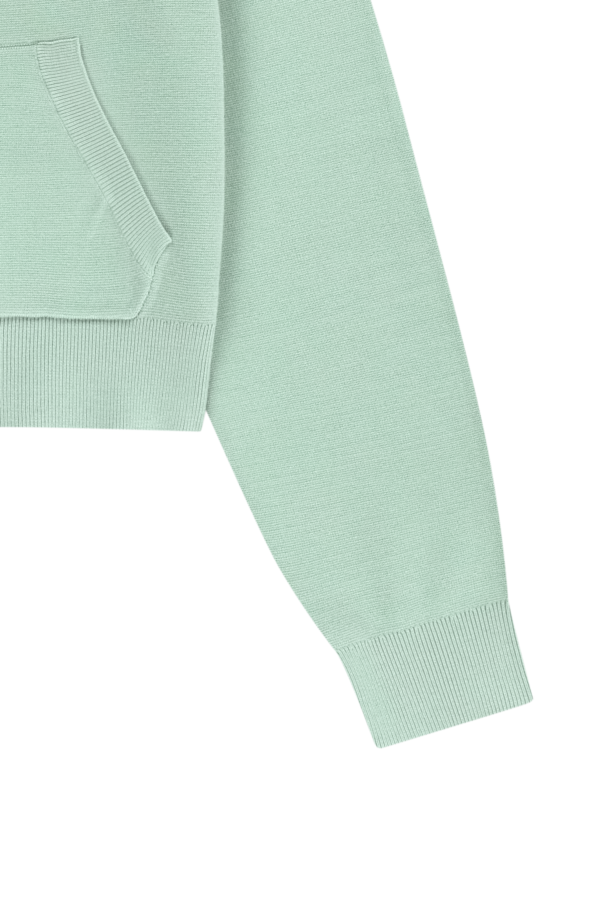 W SMALL CLASSIC LOGO CROP KNIT HOODIE ZIPUP