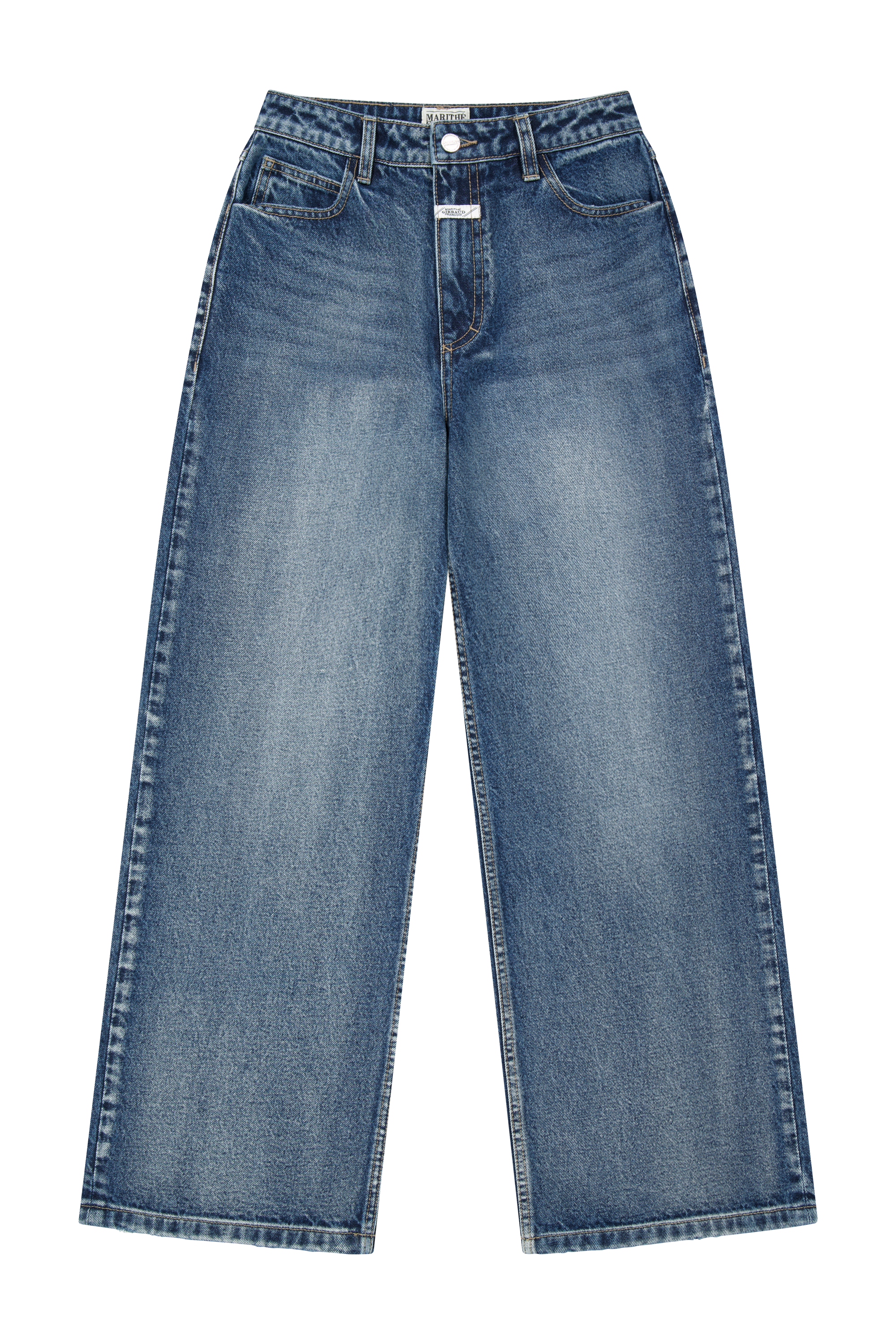 W WIDE FIT VINTAGE WASHED DENIM PANTS