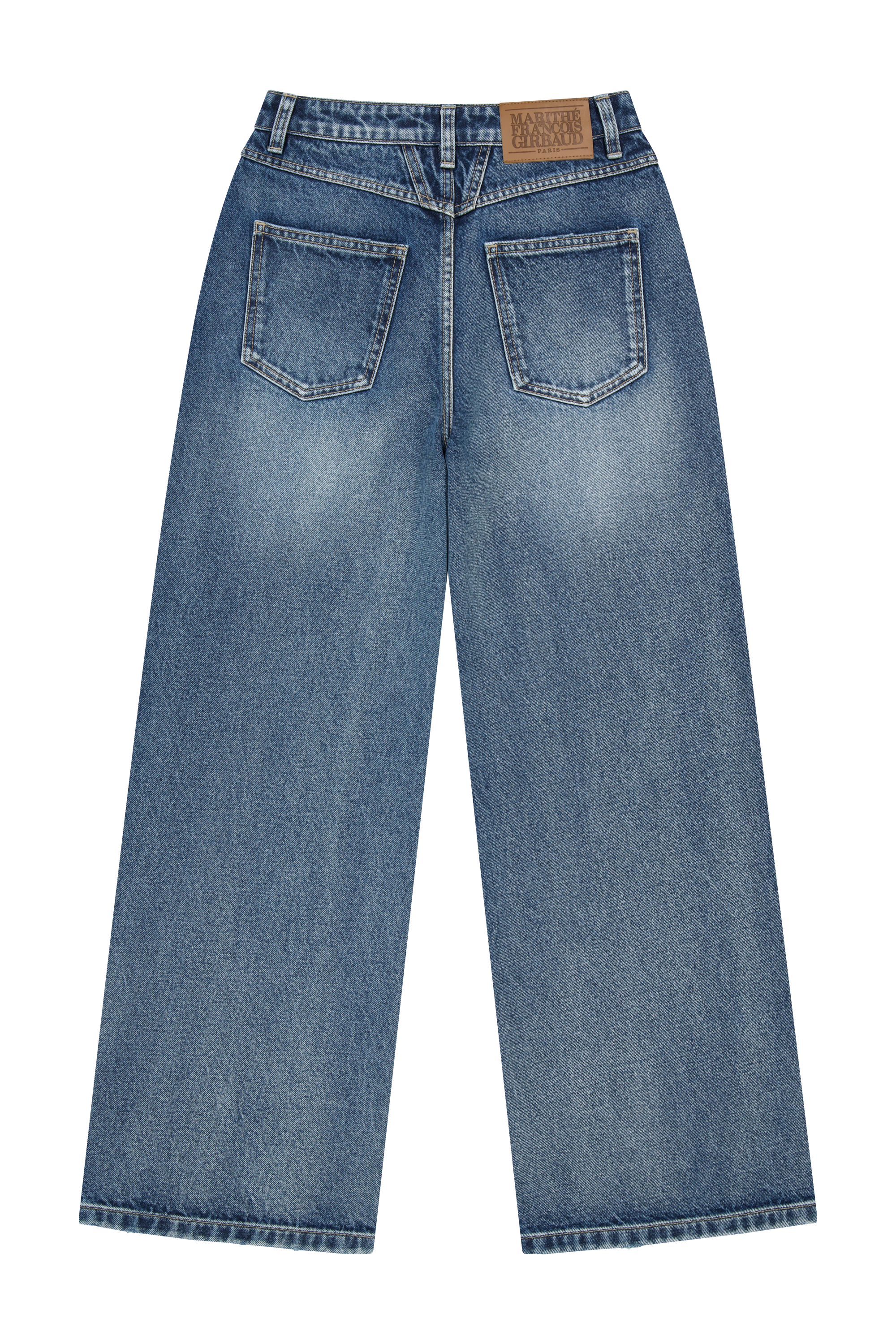 W WIDE FIT VINTAGE WASHED DENIM PANTS