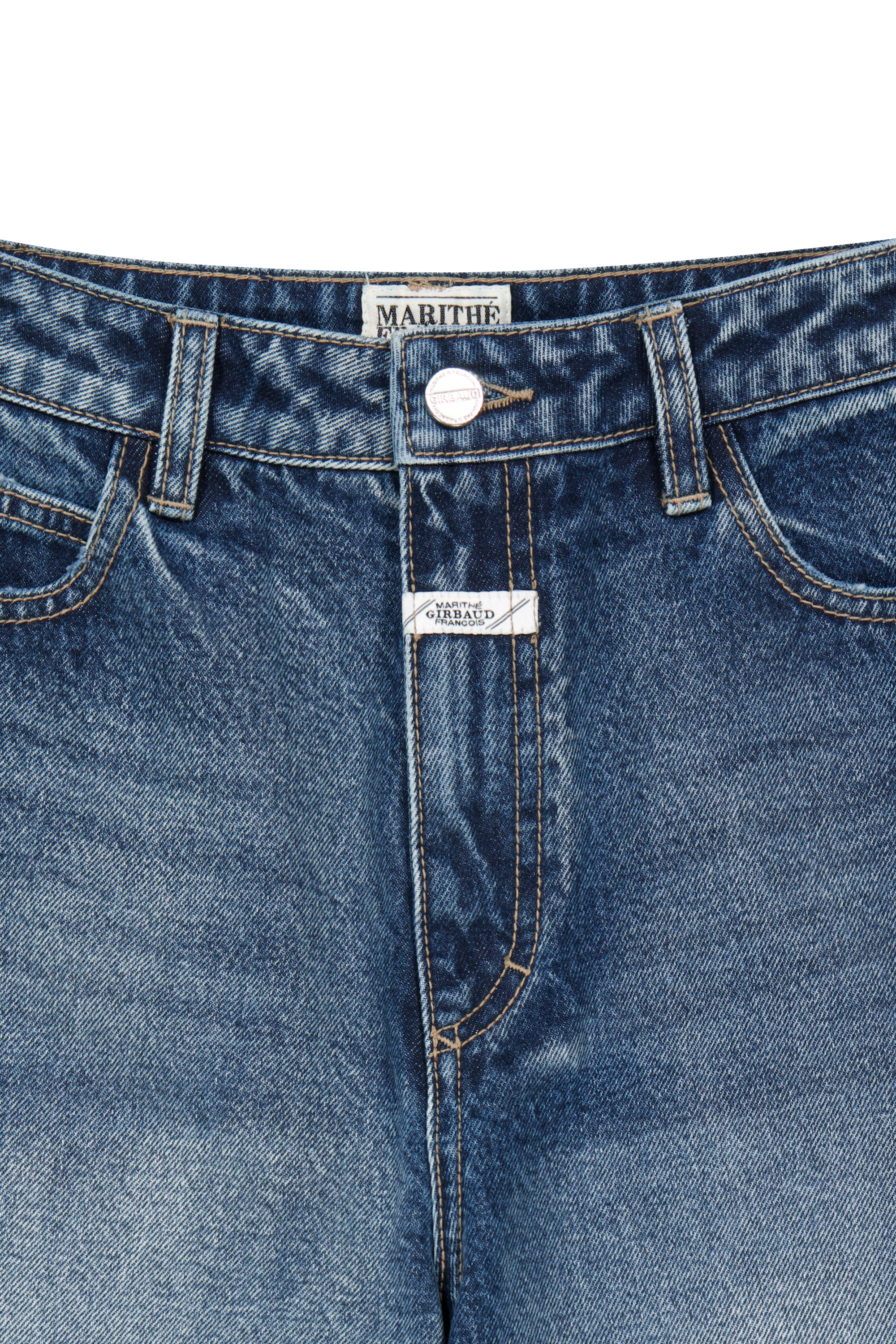 W WIDE FIT VINTAGE WASHED DENIM PANTS