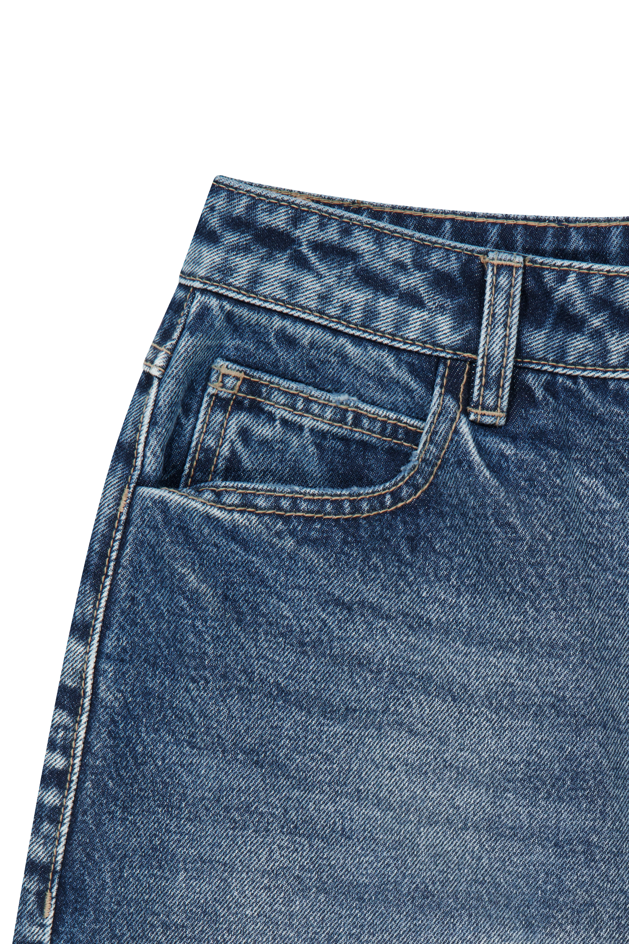 W WIDE FIT VINTAGE WASHED DENIM PANTS