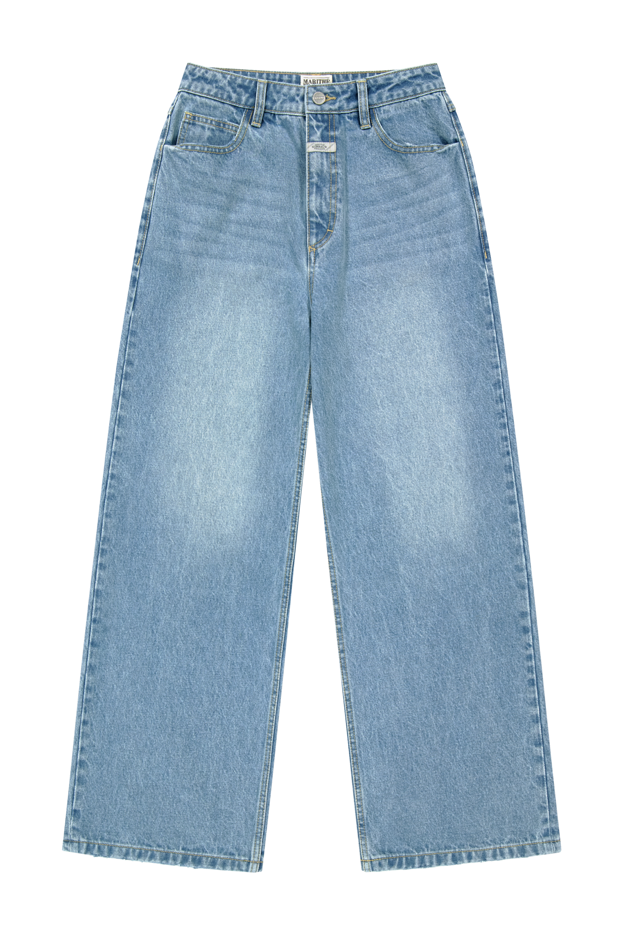W WIDE FIT VINTAGE WASHED DENIM PANTS