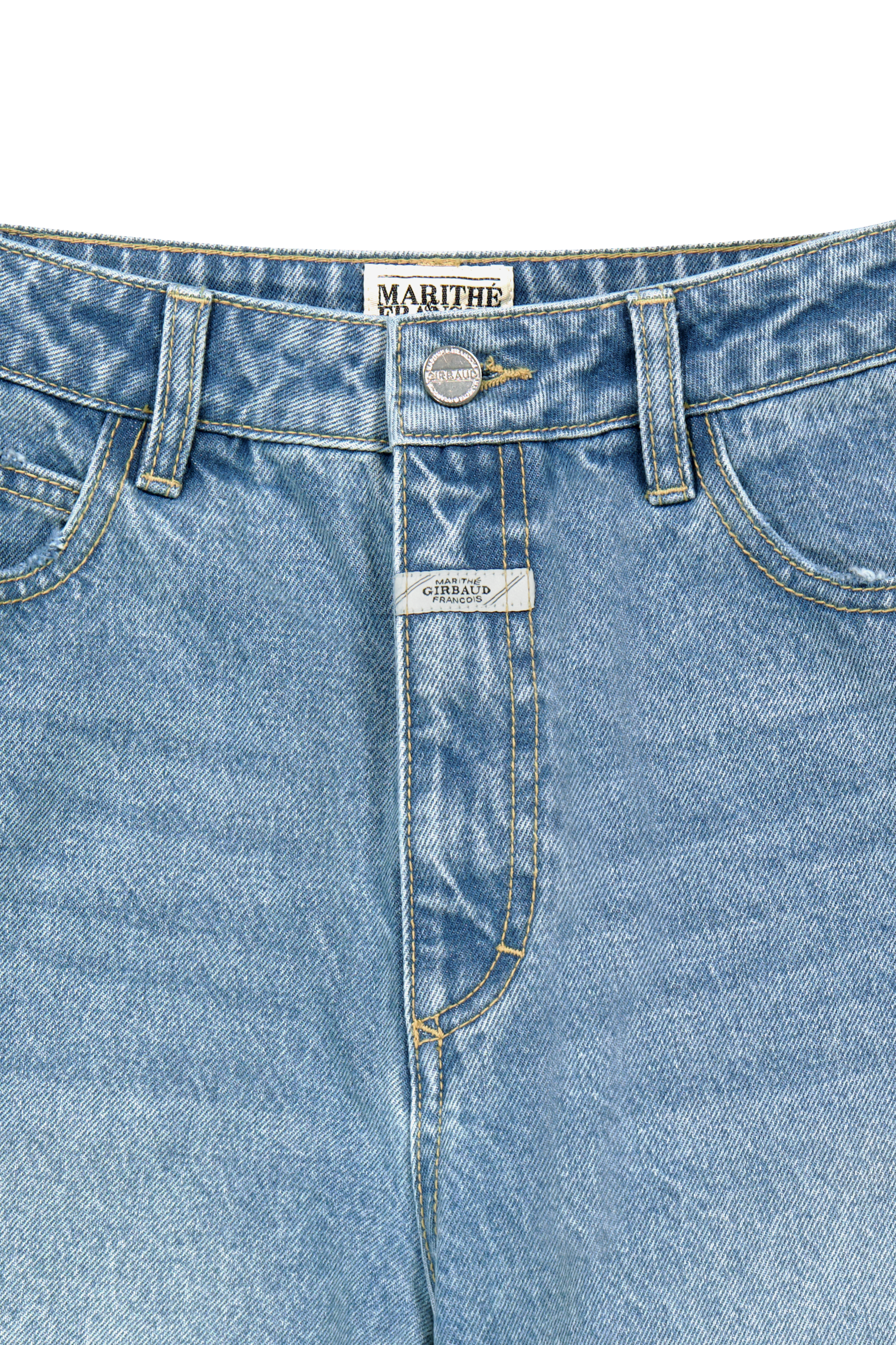 W WIDE FIT VINTAGE WASHED DENIM PANTS