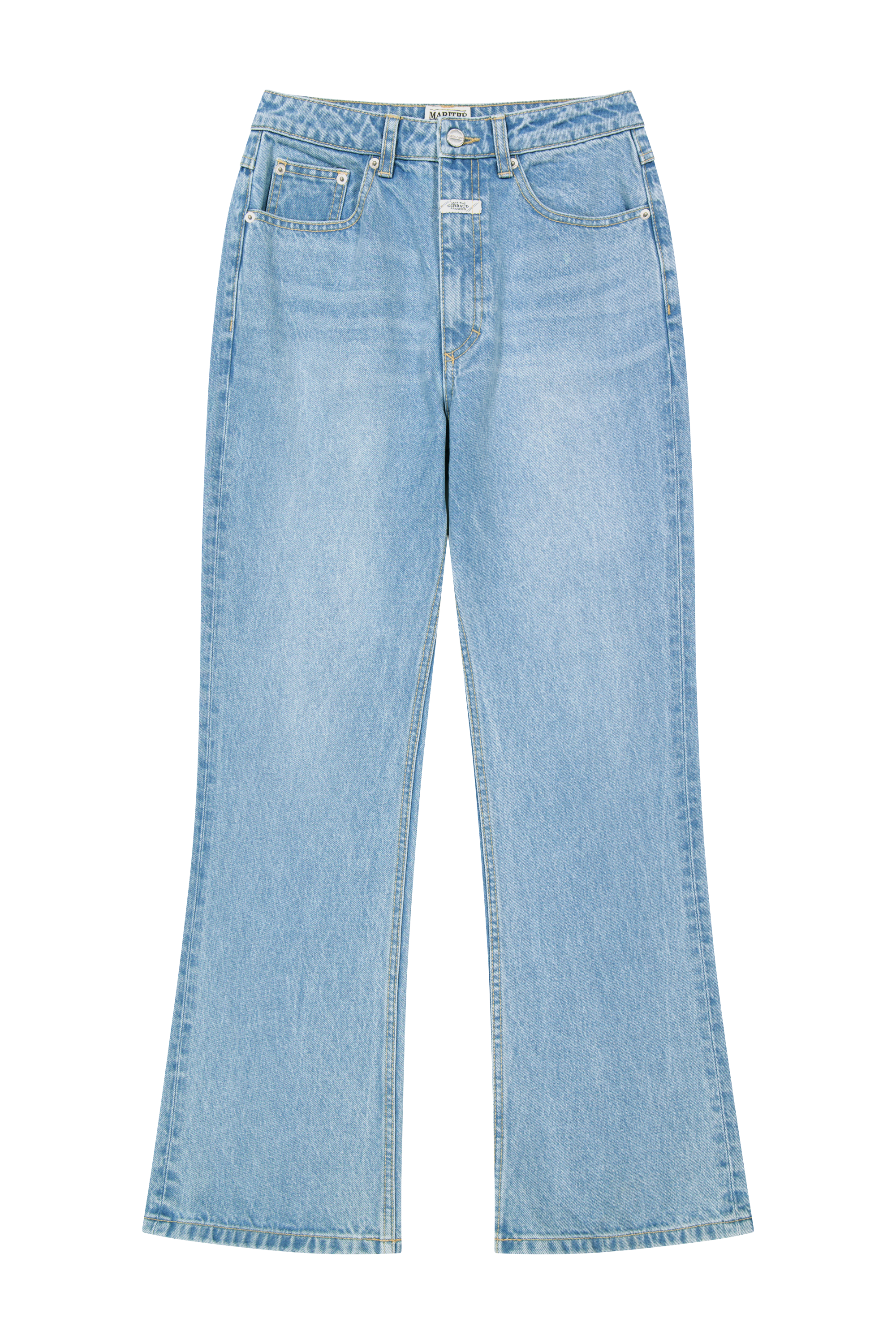 W RELAXED FIT BOOTS-CUT DENIM PANTS