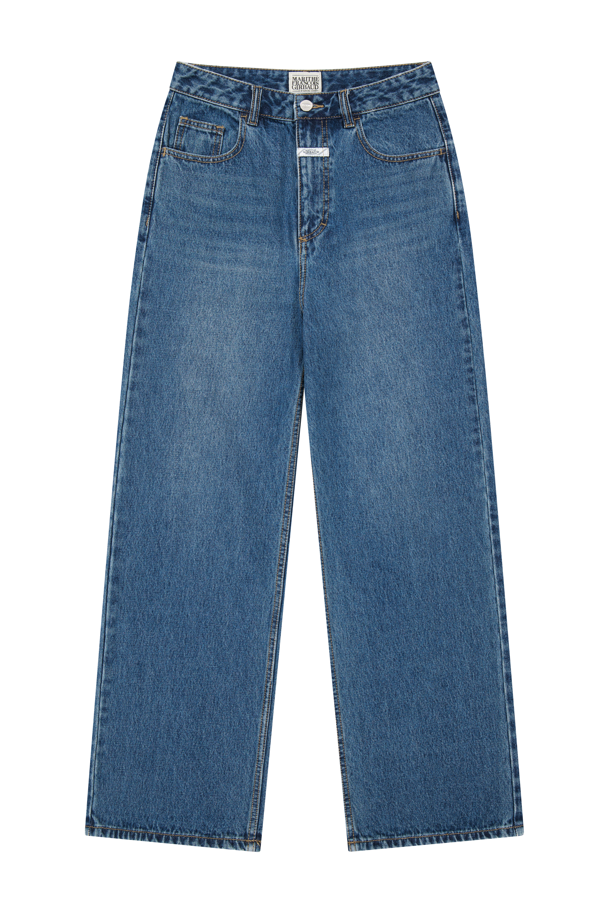 W LAYERED SKIRT DENIM PANTS