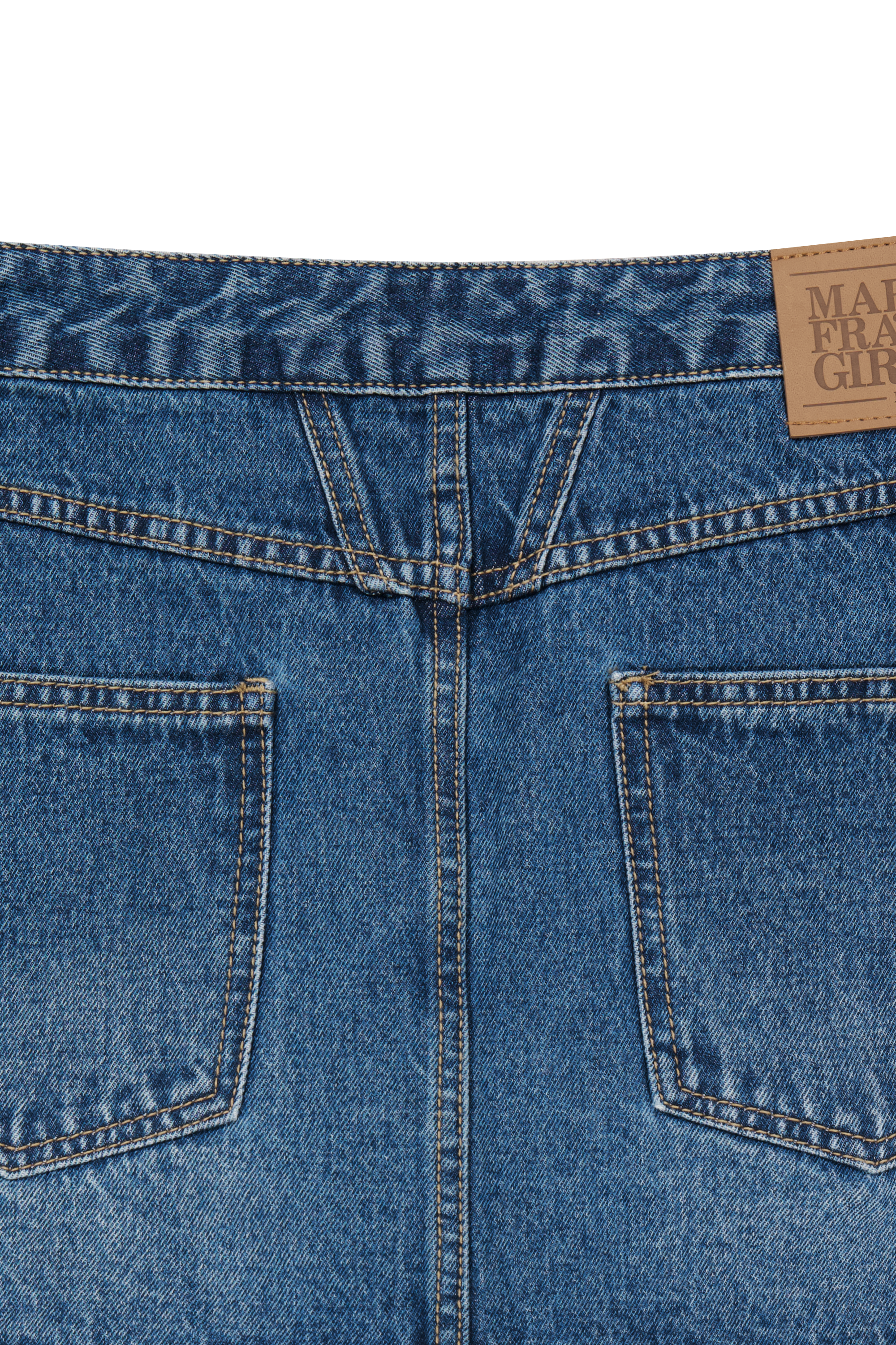 W LAYERED SKIRT DENIM PANTS