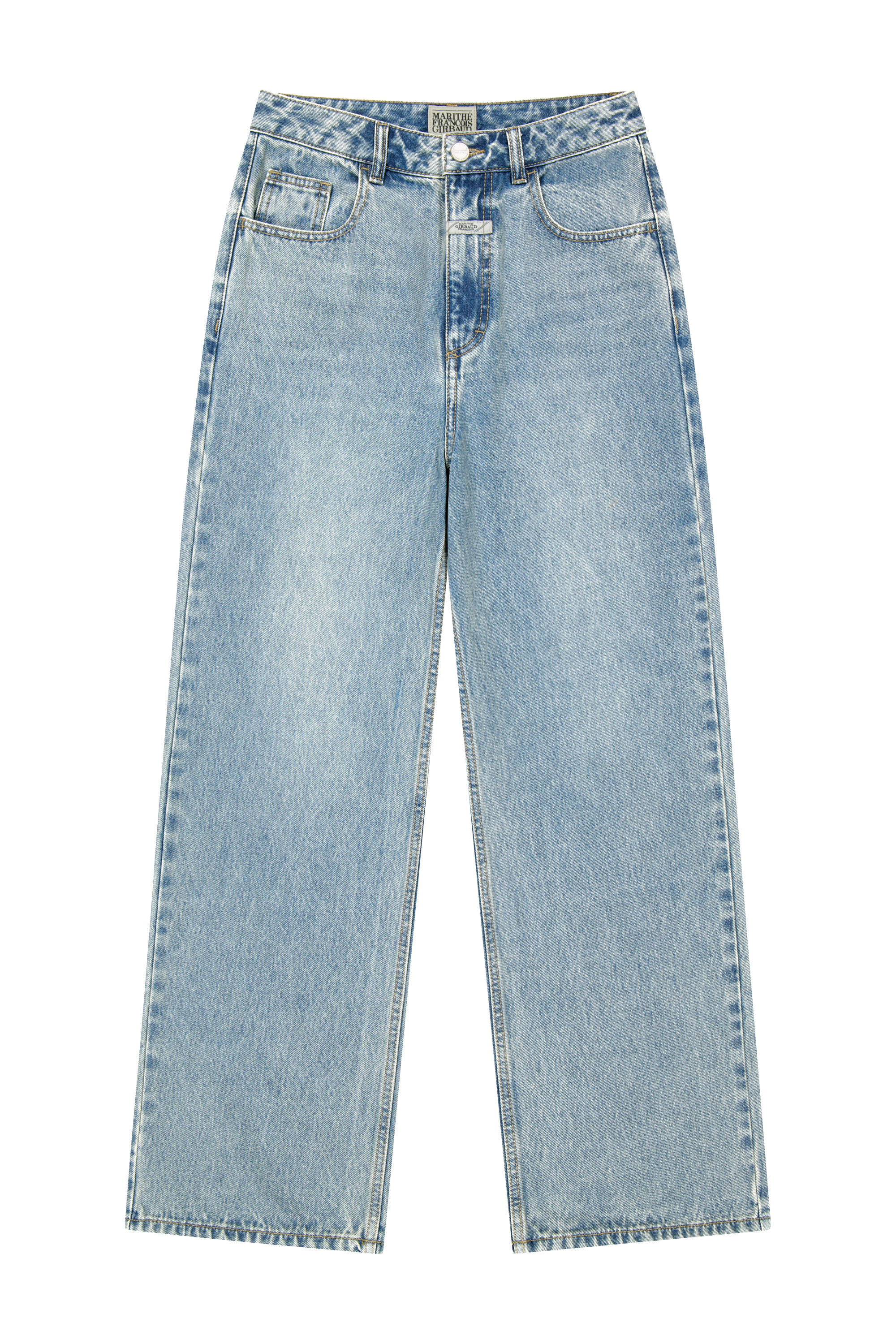 W LAYERED SKIRT DENIM PANTS