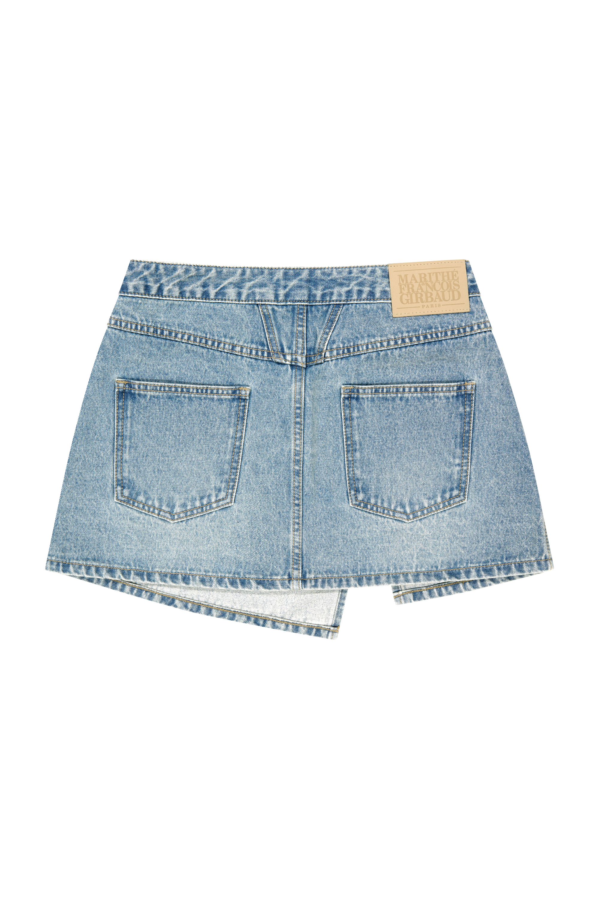 W LAYERED SKIRT DENIM PANTS